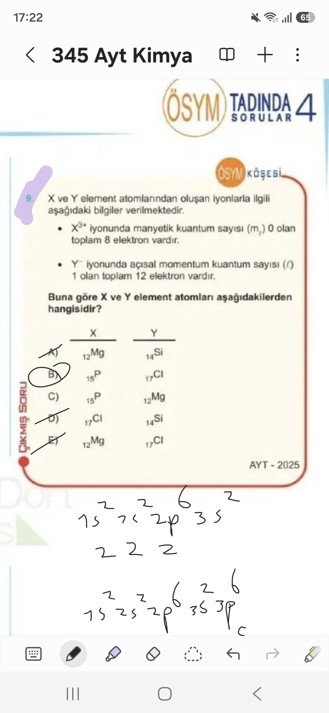 X ve Y element atomlarından oluşan iyonlarla ilgili aşağıdaki bilgiler verilmektedir. • X³⁺ iyonunda