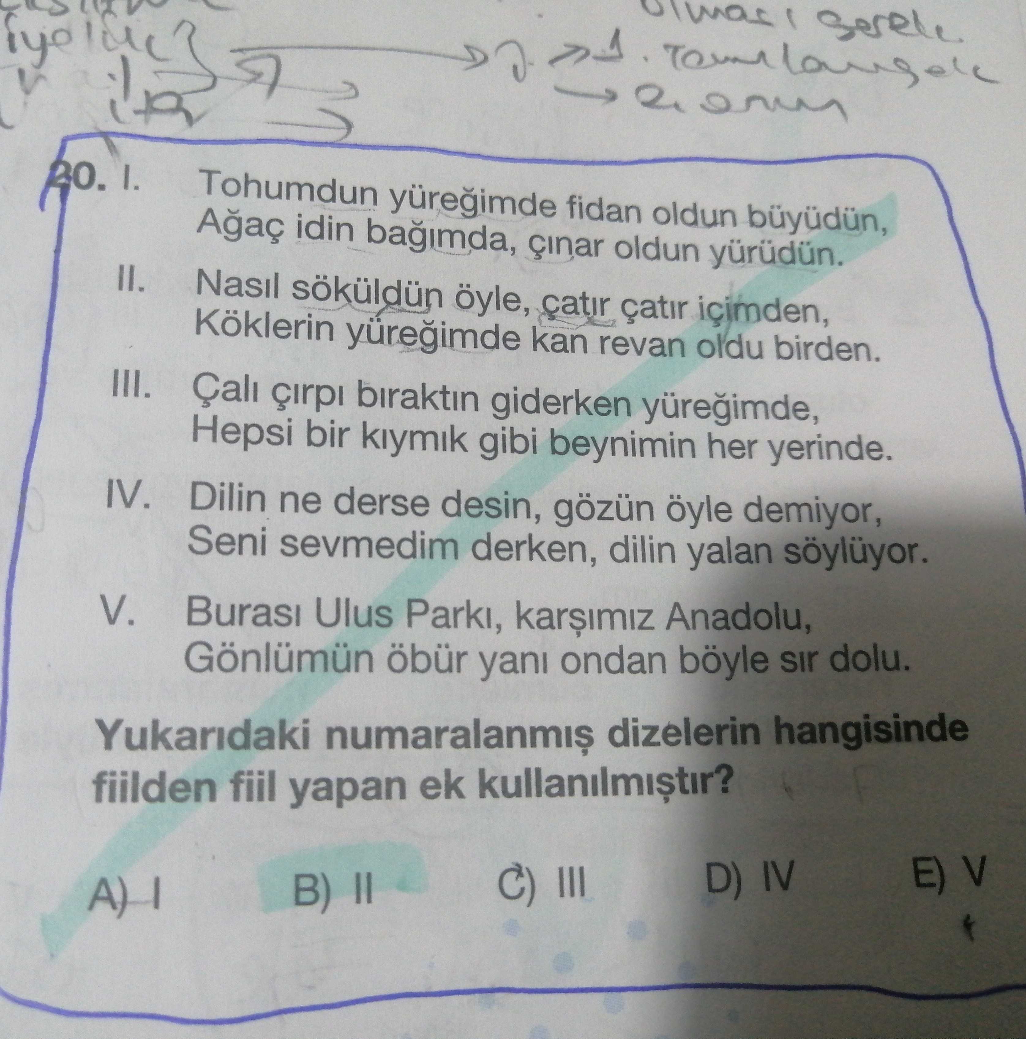 I. Tohumdun yüreğimde fidan oldun büyüdün, Ağaç İdin bağımda, çınar oldun yürüdün. II. Nasıl