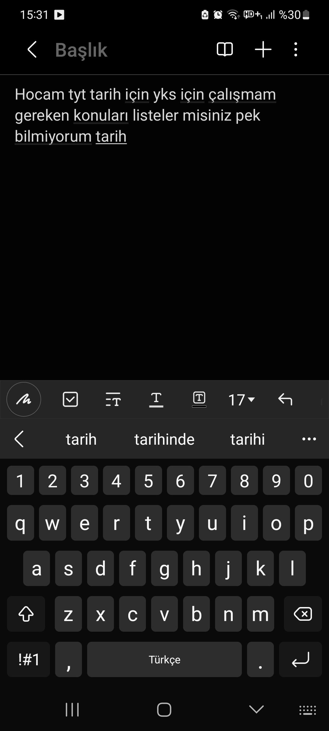 Hocam tyt tarih için yks için çalışmam gereken konuları listeler misiniz pek bilmiyorum tarih