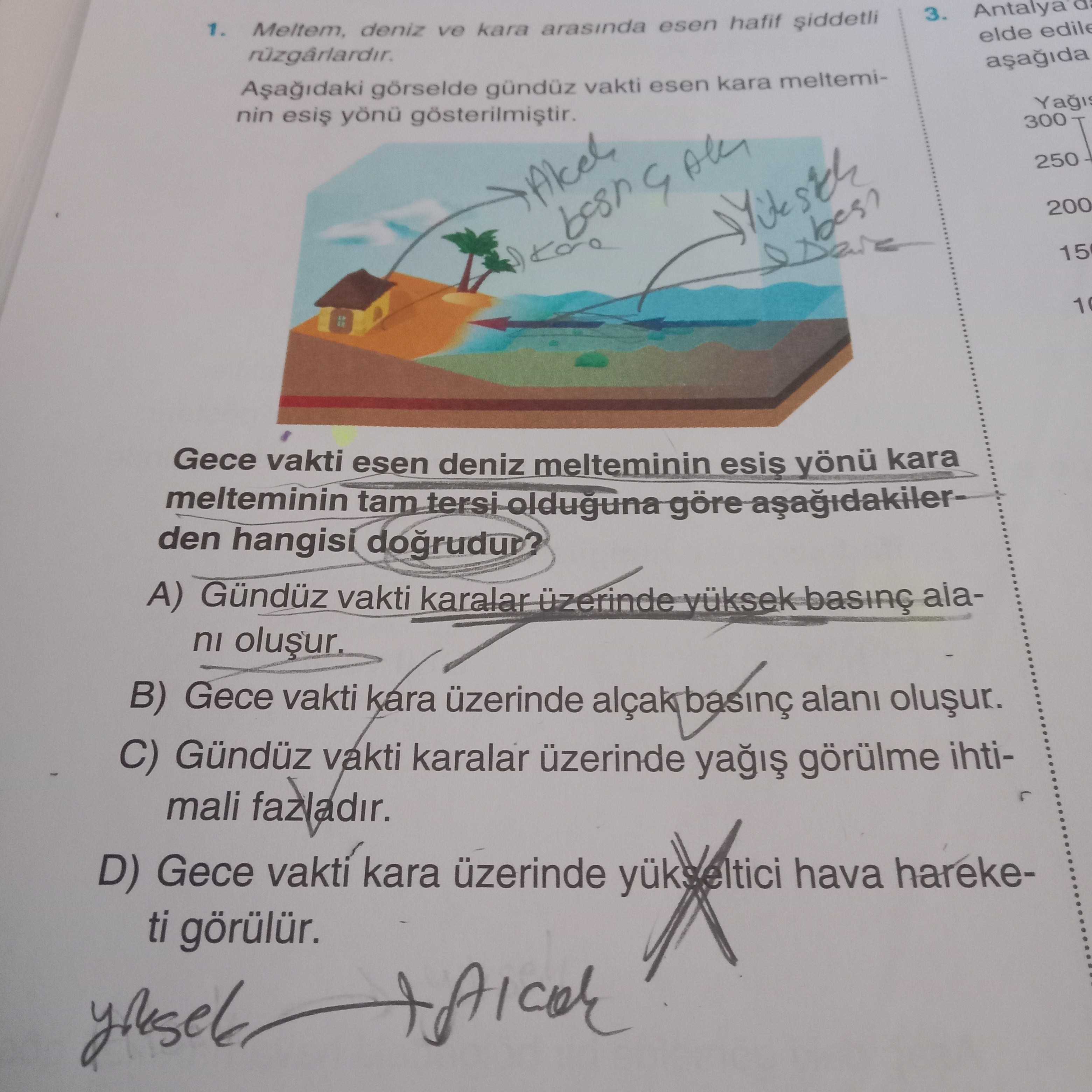 Meltem, deniz ve kara arasında esen hafif şiddetli rüzgârlardır. Aşağıdaki görselde gündüz vakti