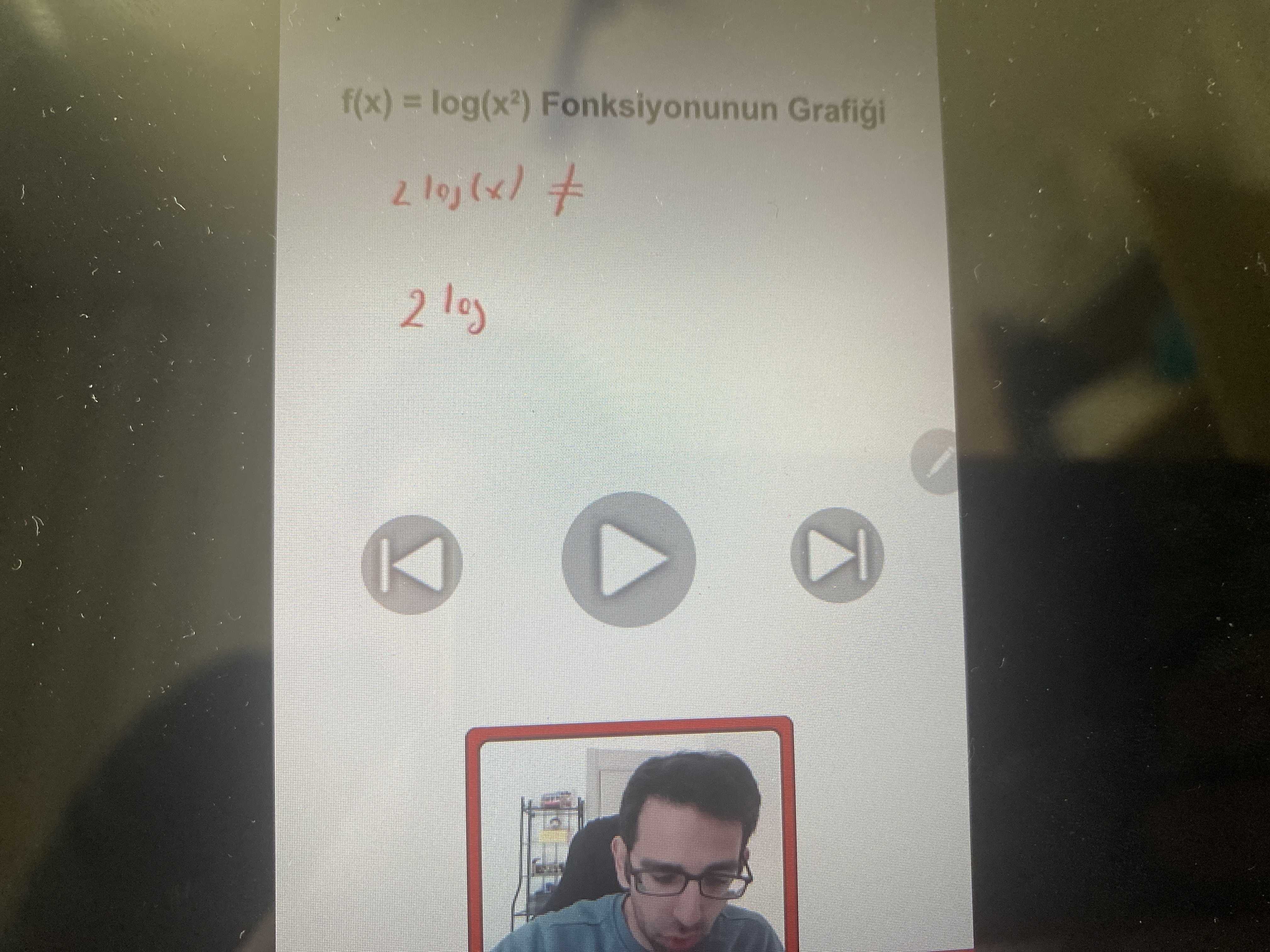 f(x) = log(x²) Fonksiyonunun Grafiği 2 log(x) ≠ 2 log