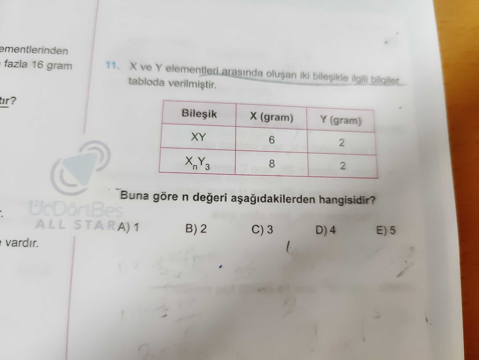 X ve Y elementleri arasında oluşan iki bileşikle ilgili bilgiler tabloda verilmiştir. Bileşik | X