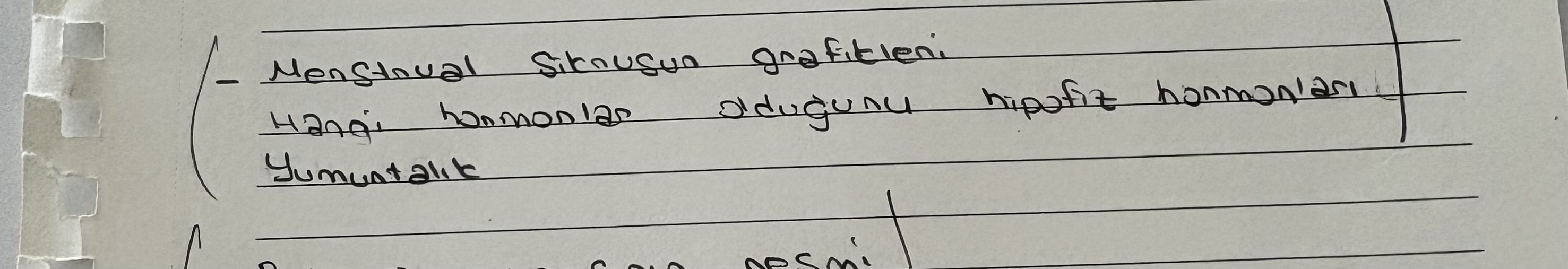 Menstrual siklusun grafiklerini Hangi hormonlar olduğunu hipofiz hormonları Yumurtalık