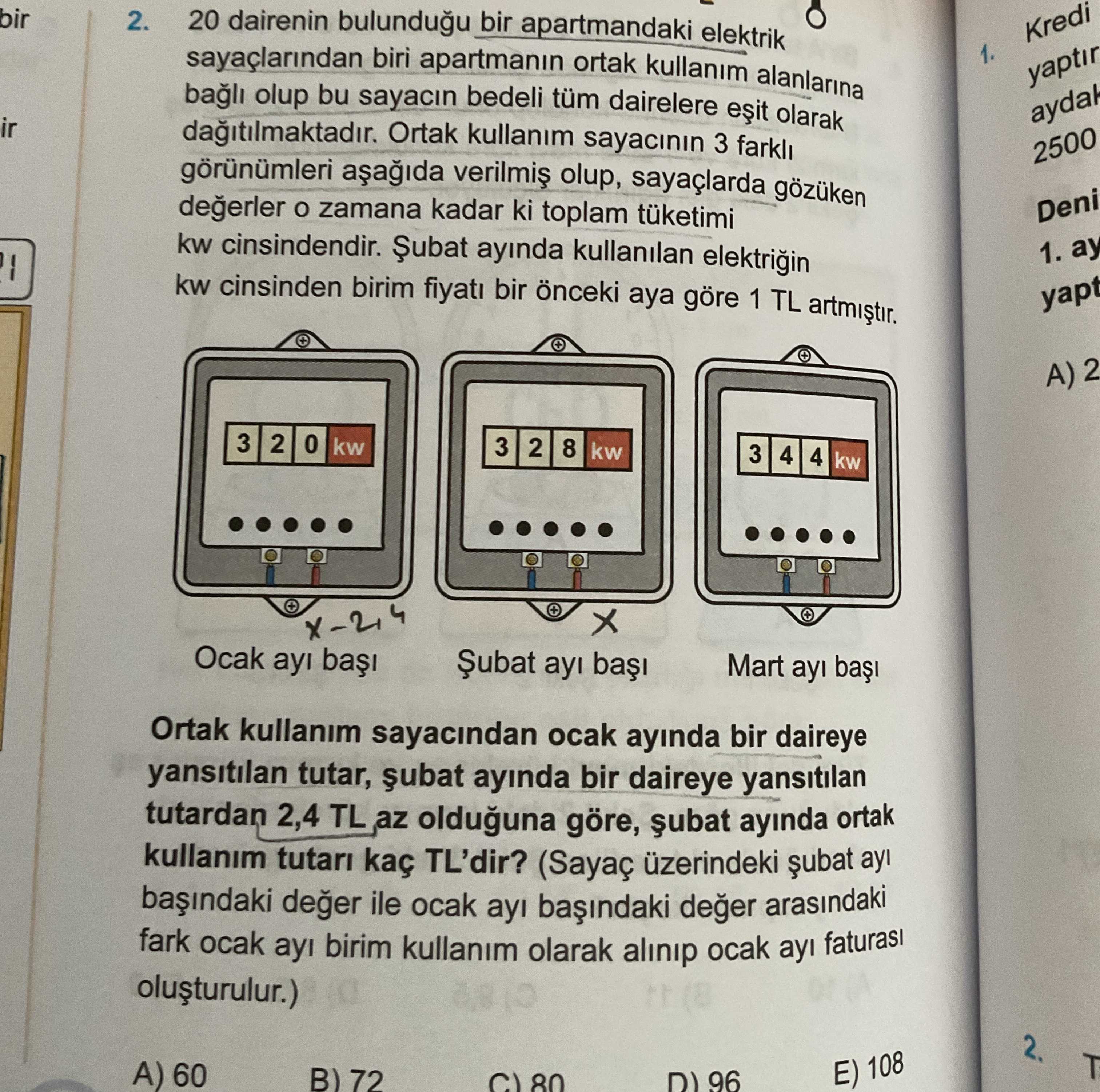 20 dairenin bulunduğu bir apartmandaki elektrik sayaçlarından biri apartmanın ortak kullanım