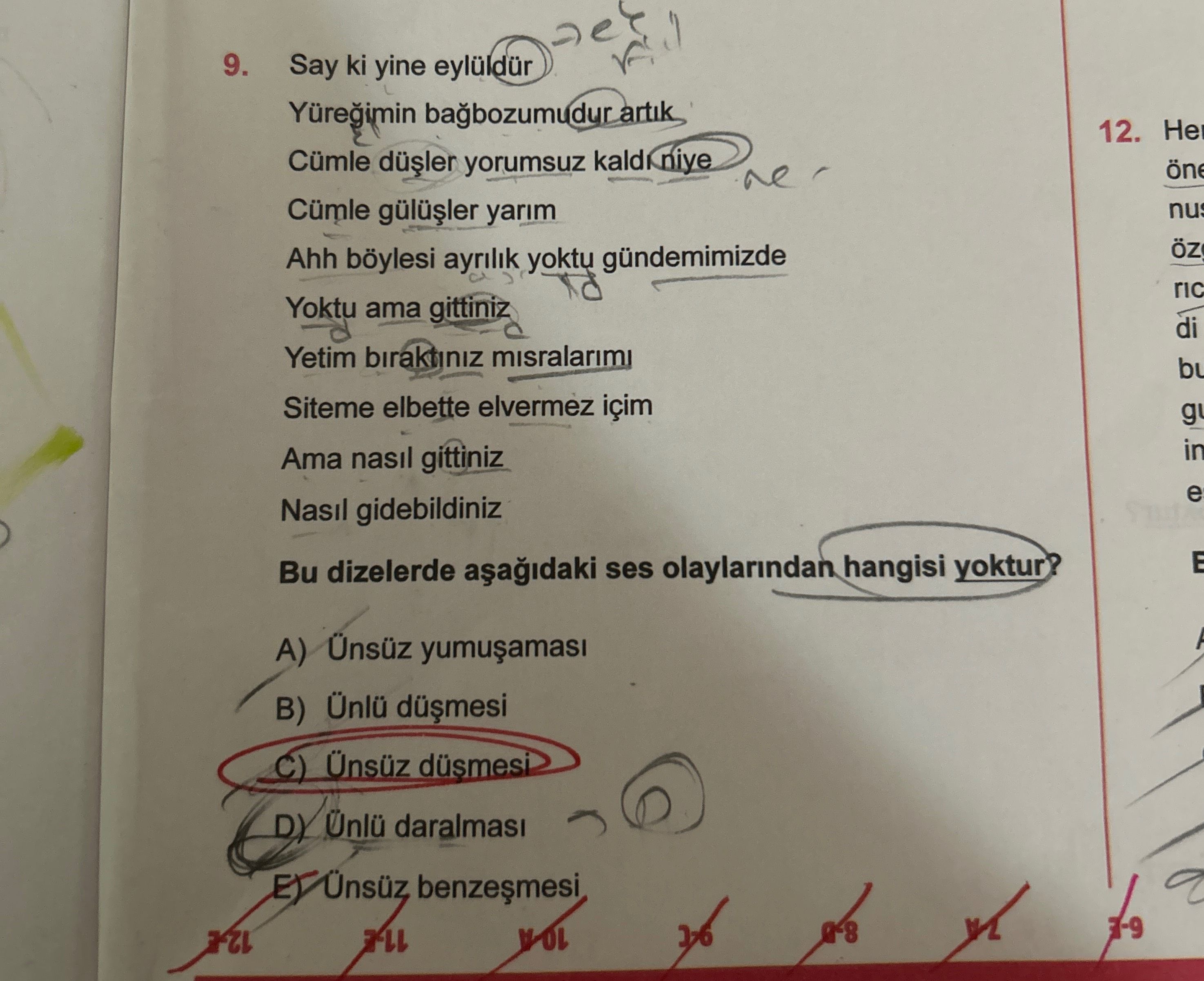 Say ki yine eylüldür Yüreğimin bağbozumudur artık Cümle düşler yorumsuz kaldı niye Cümle gülüşler