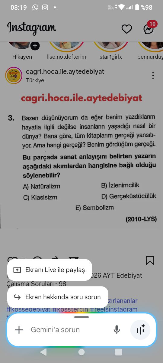 Türk Dili ve Edebiyatı  (11. Sınıf)