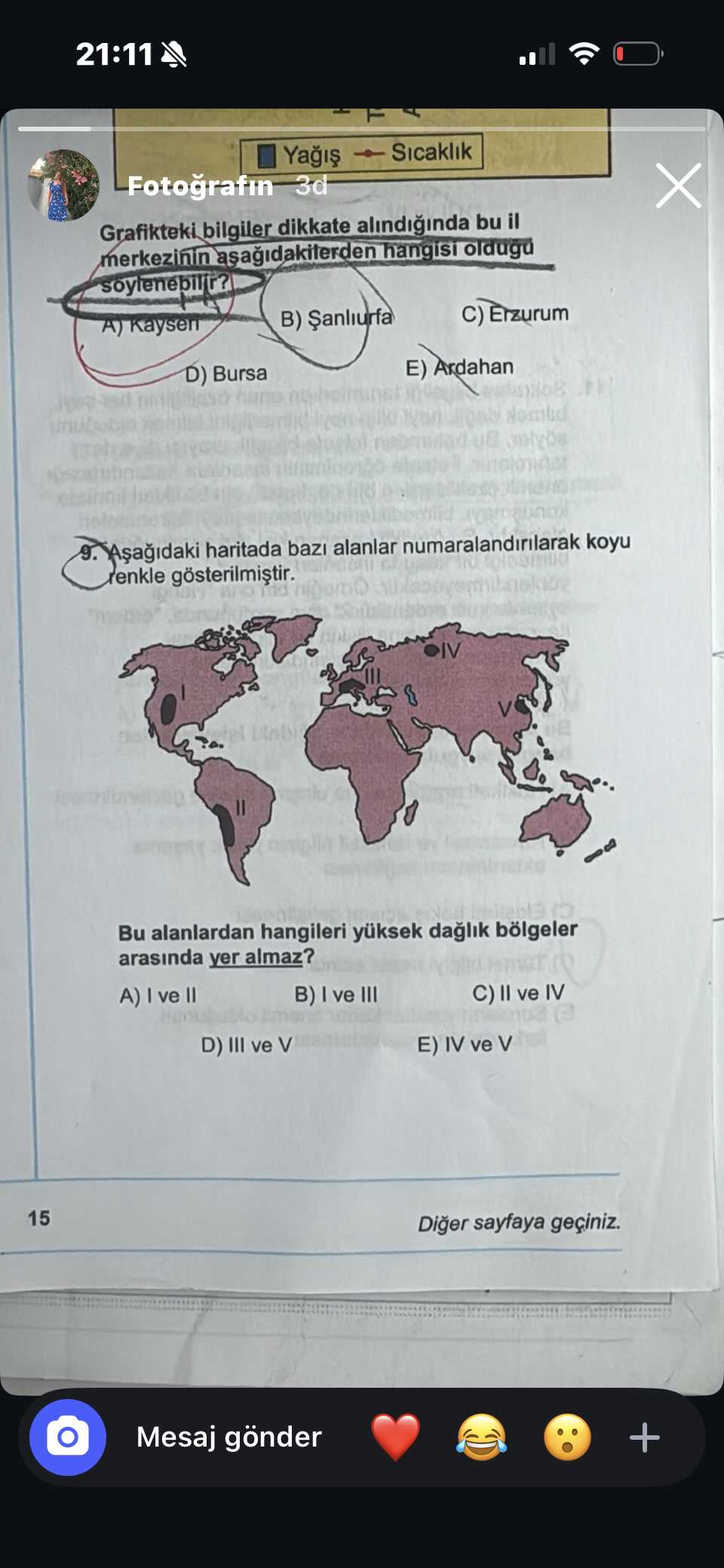 Aşağıdaki haritada bazı alanlar numaralandırılarak koyu renkle gösterilmiştir. Bu alanlardan