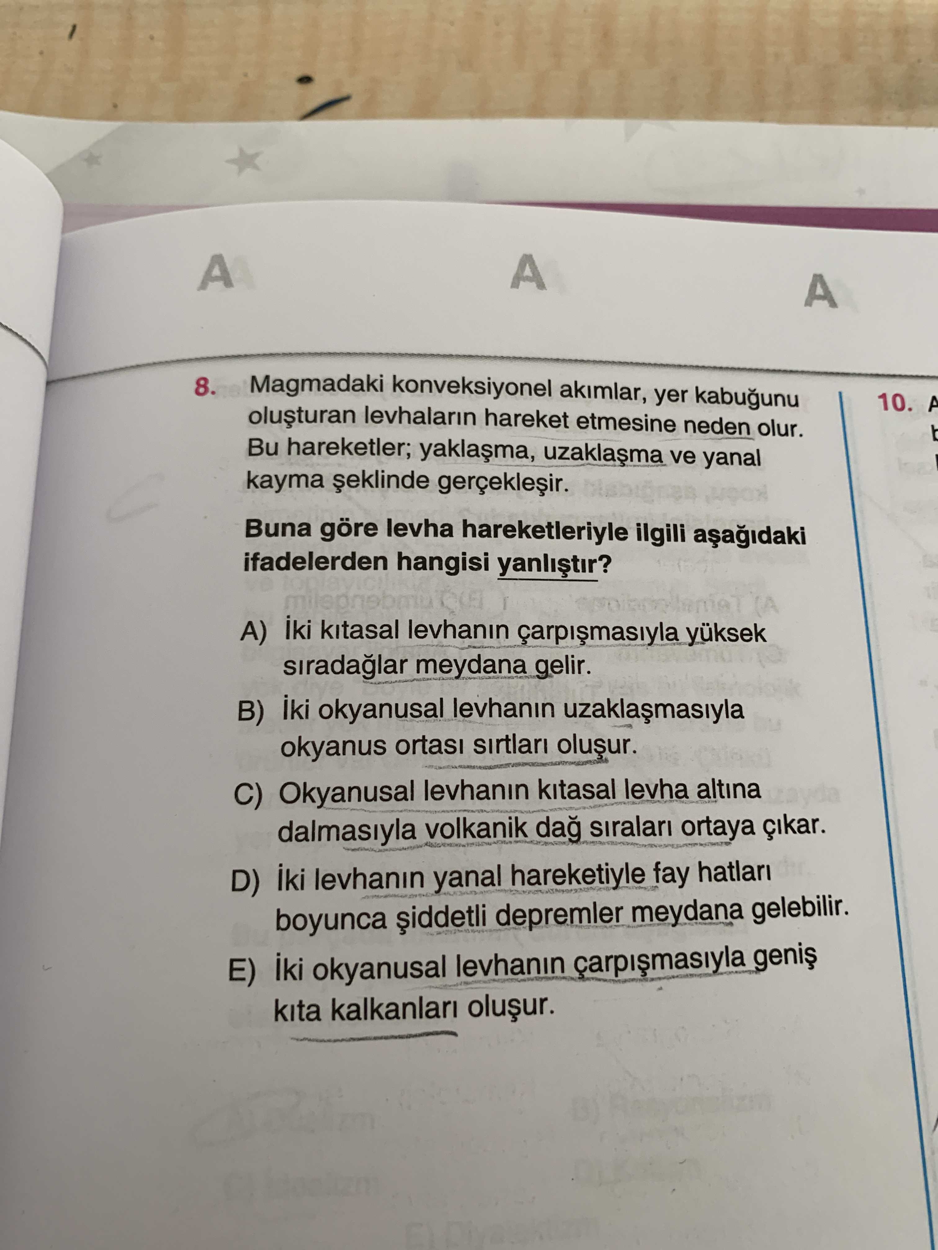 Magmadaki konveksiyonel akımlar, yer kabuğunu oluşturan levhaların hareket etmesine neden olur. Bu