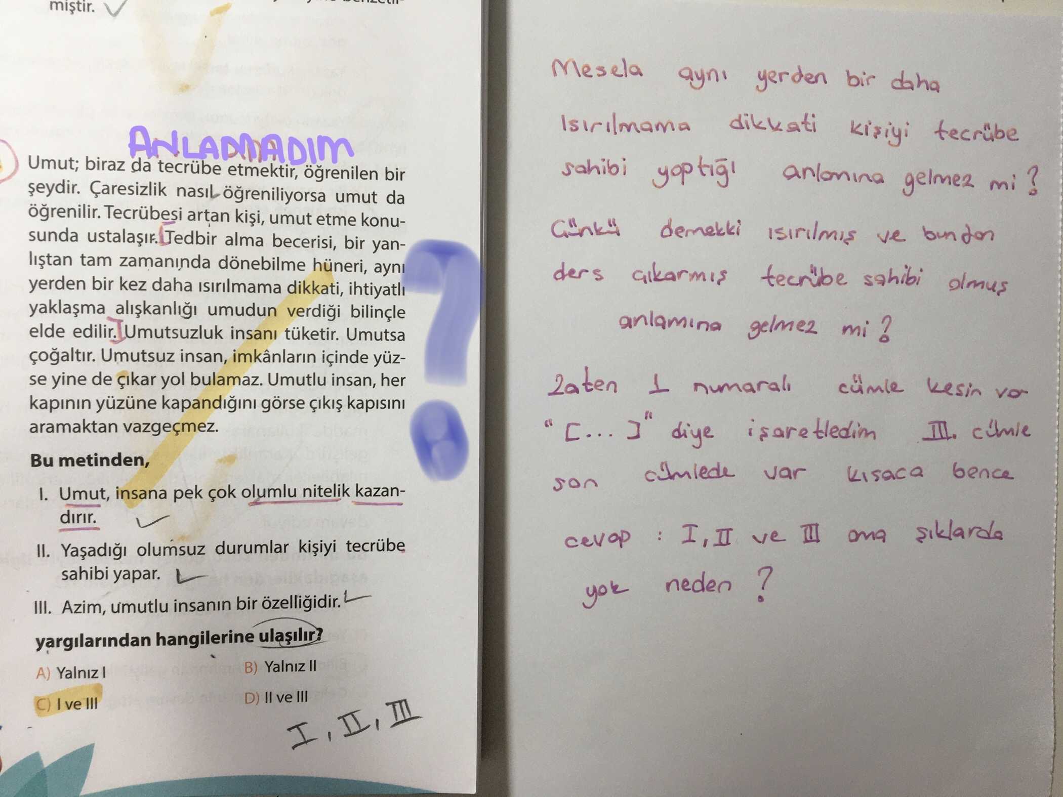 Umut; biraz da tecrübe etmektir, öğrenilen bir şeydir. Çaresizlik nasıl öğreniliyorsa umut da
