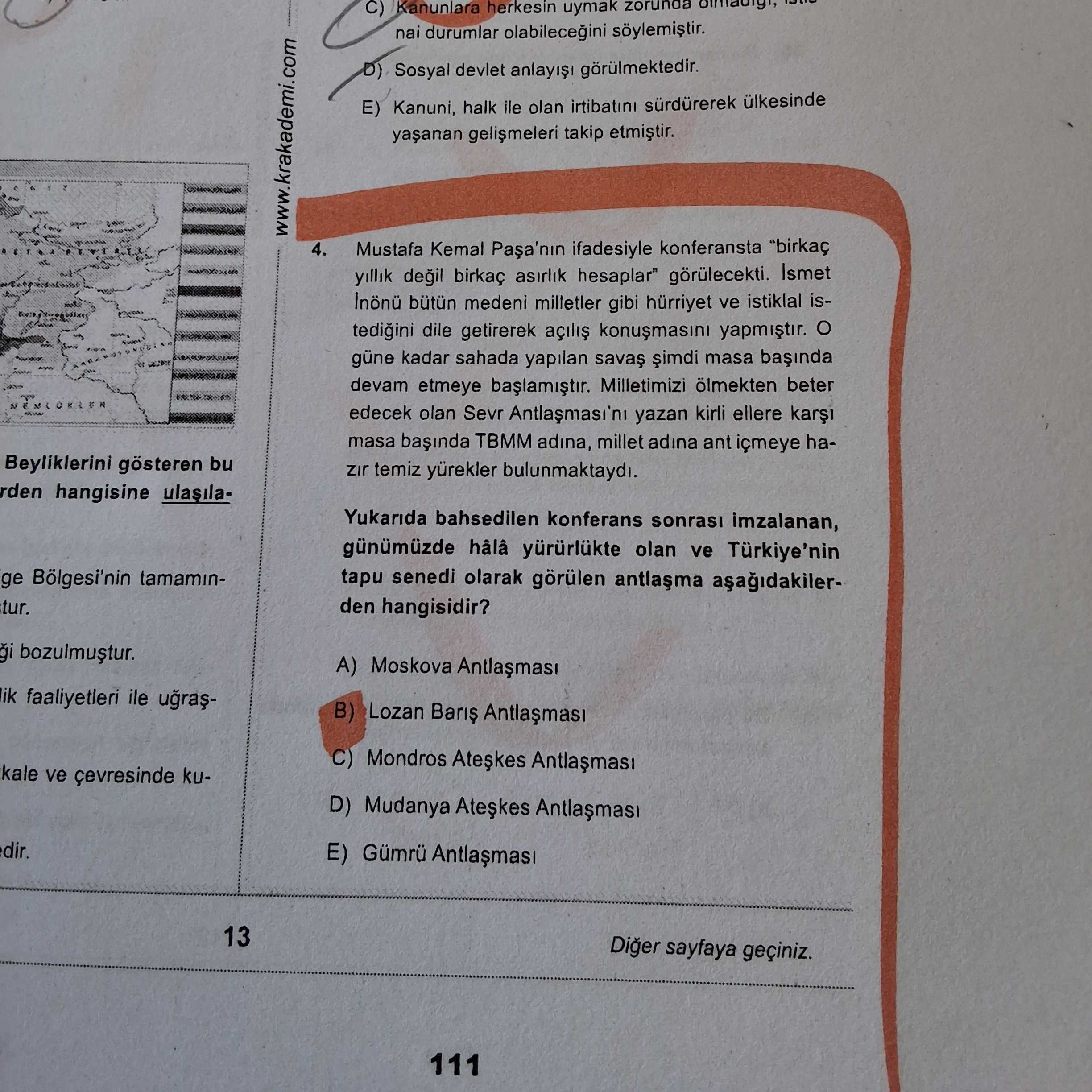 Mustafa Kemal Paşa'nın ifadesiyle konferansla "birkaç yıllık değil birkaç asırlık hesaplar"