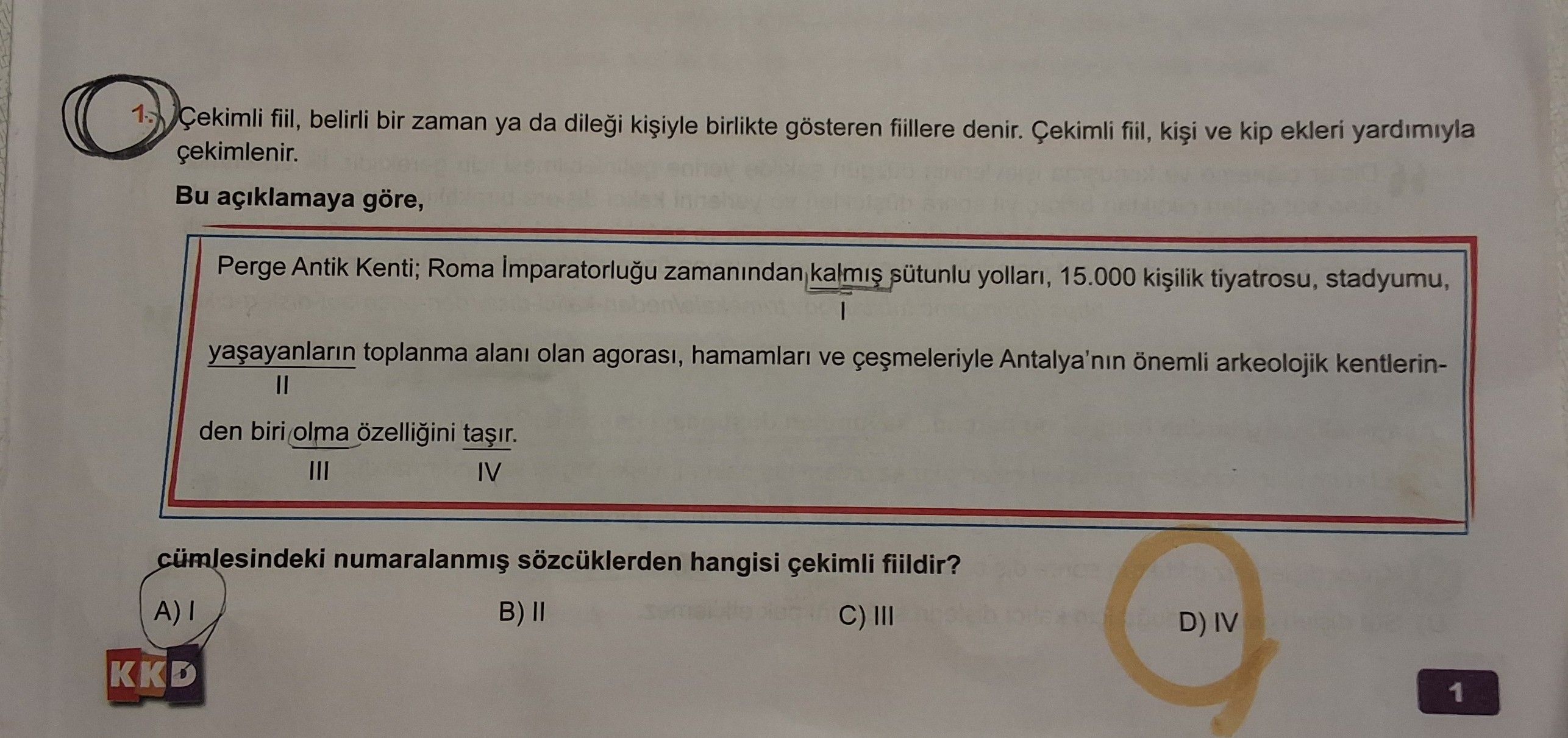 Çekimli fiil, belirli bir zaman ya da dileği kişiyle birlikte gösteren fiillere denir. Çekimli fiil