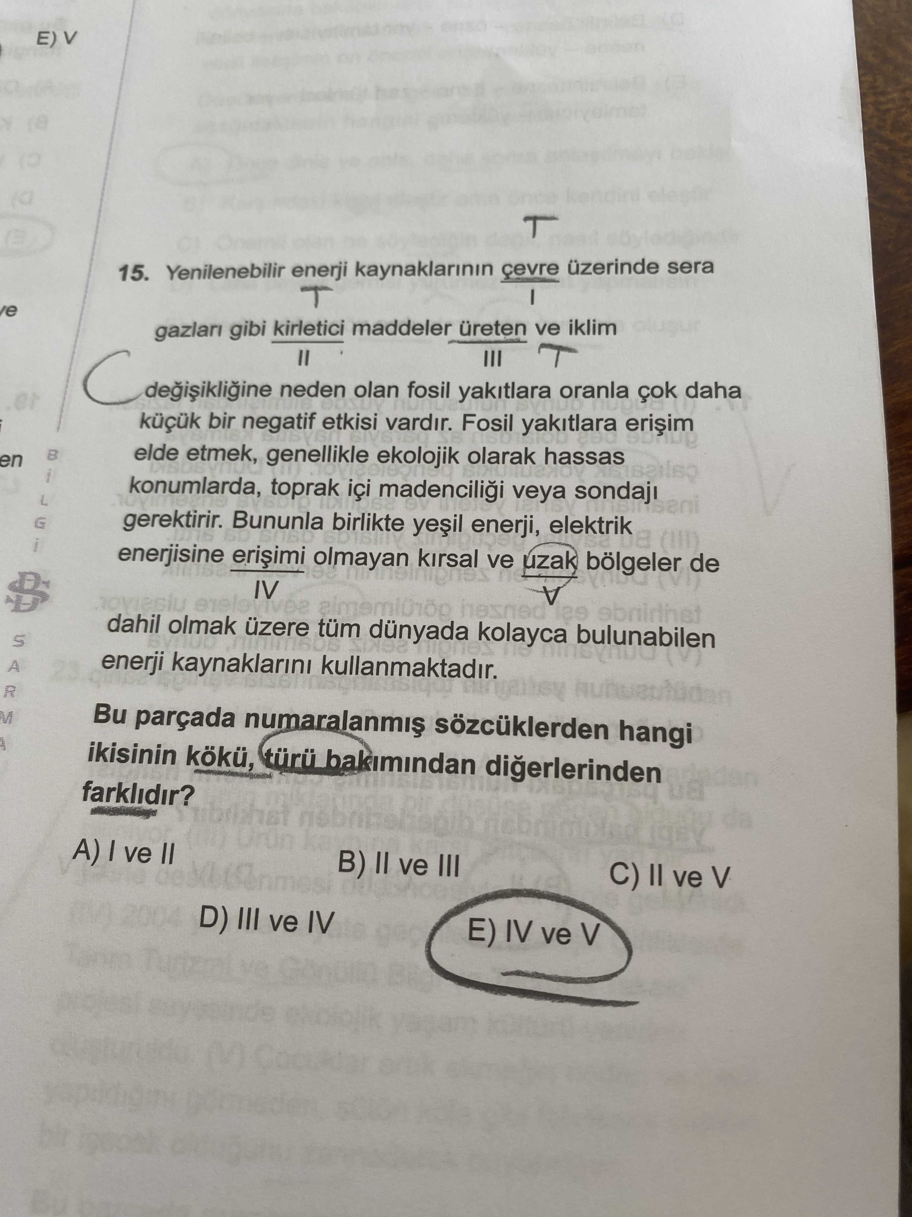 Yenilenebilir enerji kaynaklarının çevre üzerinde sera I gazları gibi kirletici maddeler üreten ve