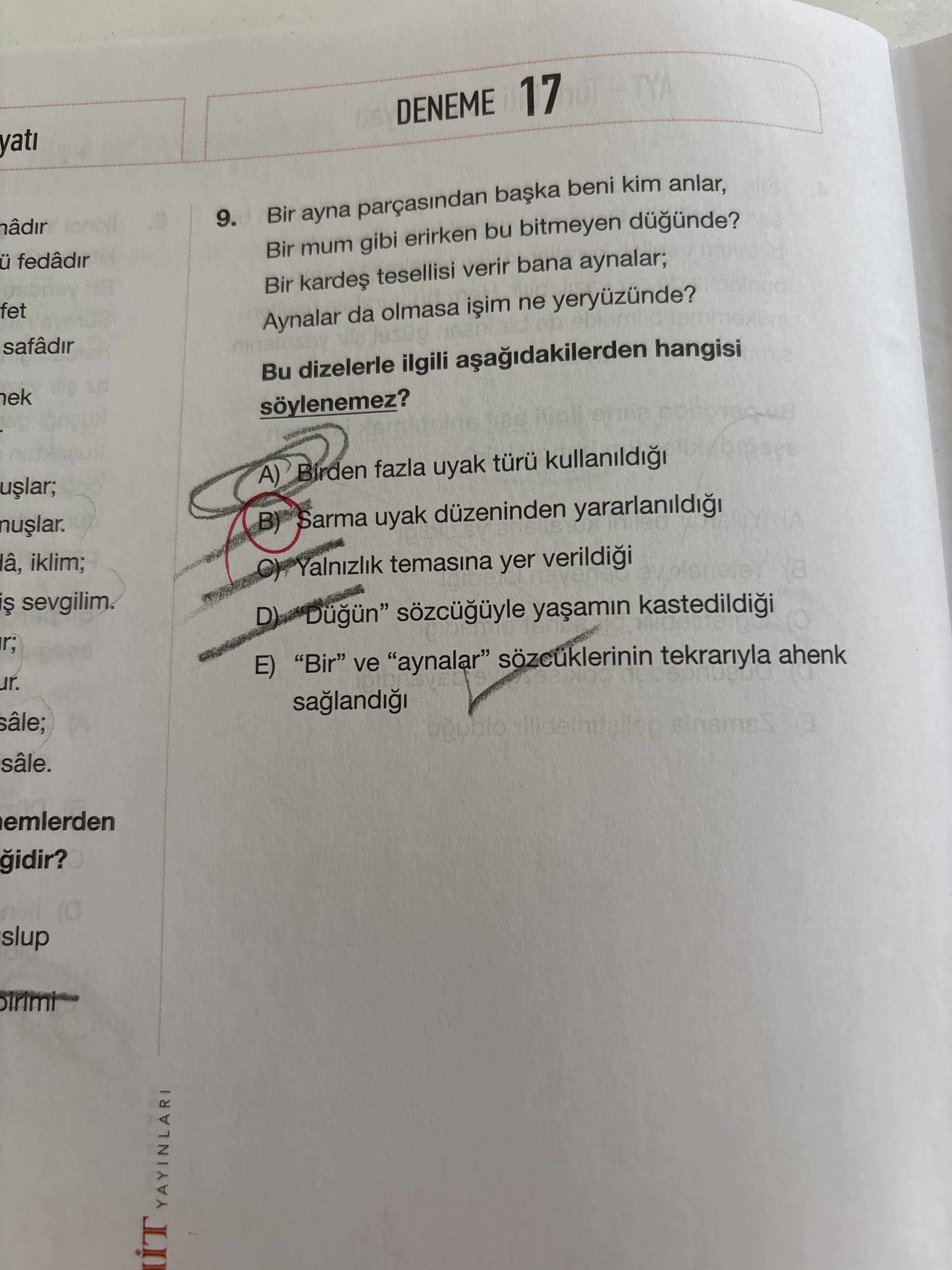 Bir ayna parçasından başka beni kim anlar, Bir mum gibi erirken bu bitmeyen düğünde? Bir kardeş