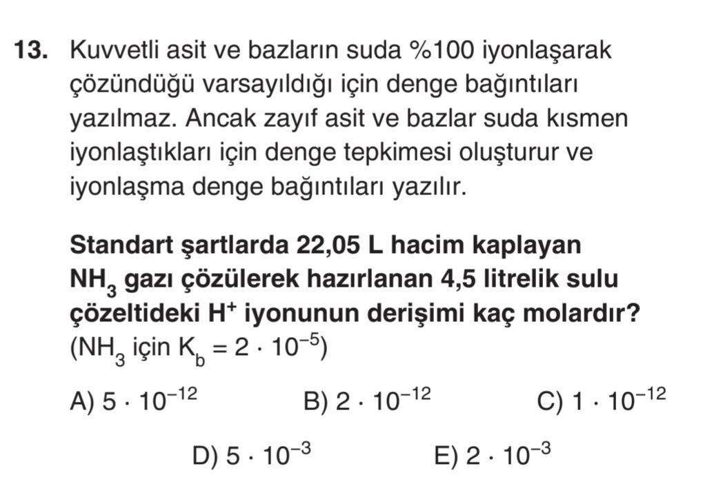 Kuvvetli asit ve bazların suda %100 iyonlaşarak çözündüğü varsayıldığı için denge bağıntıları