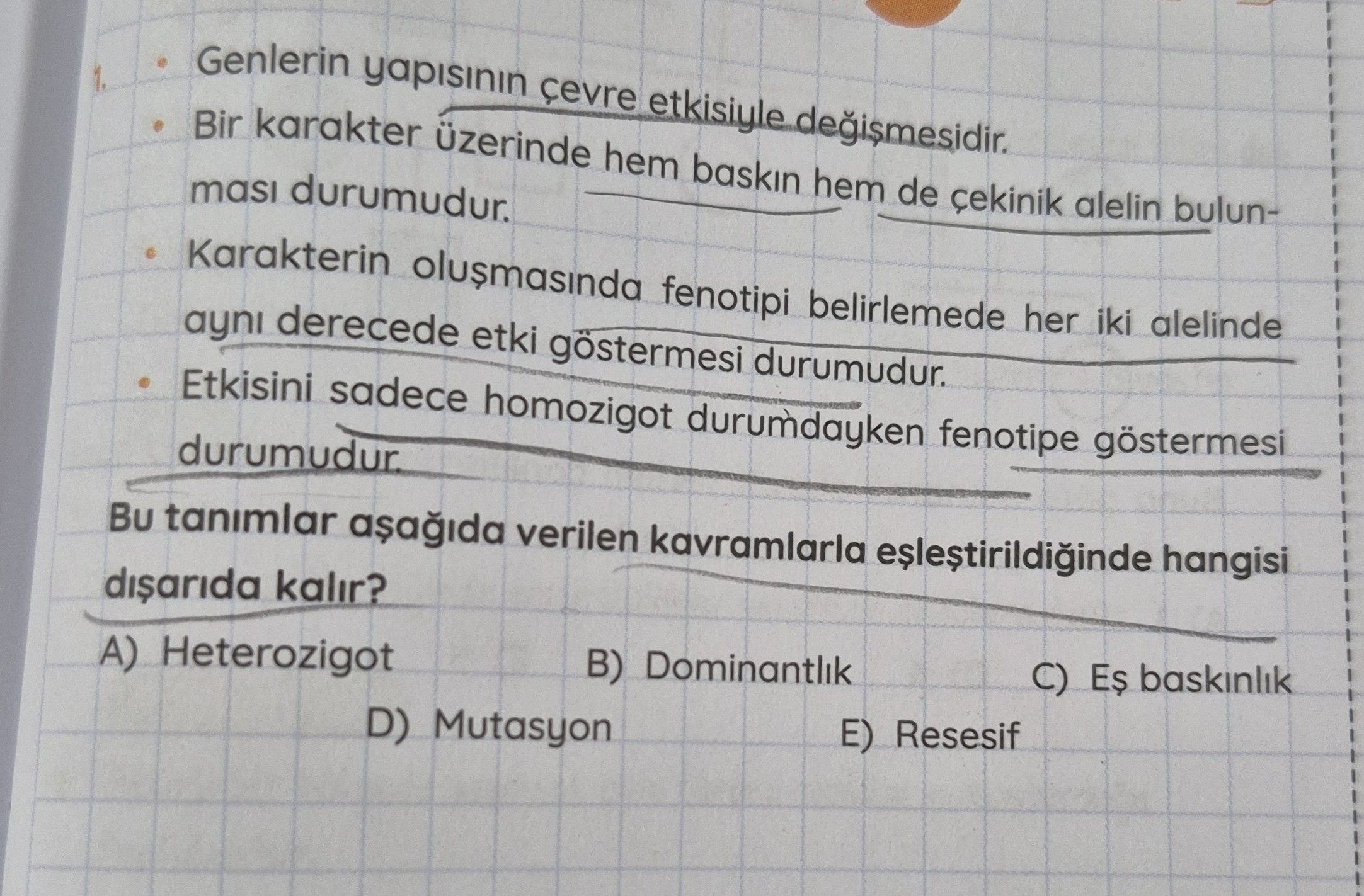 • Genlerin yapısının çevre etkisiyle değişmesidir. • Bir karakter üzerinde hem baskın hem de çekinik