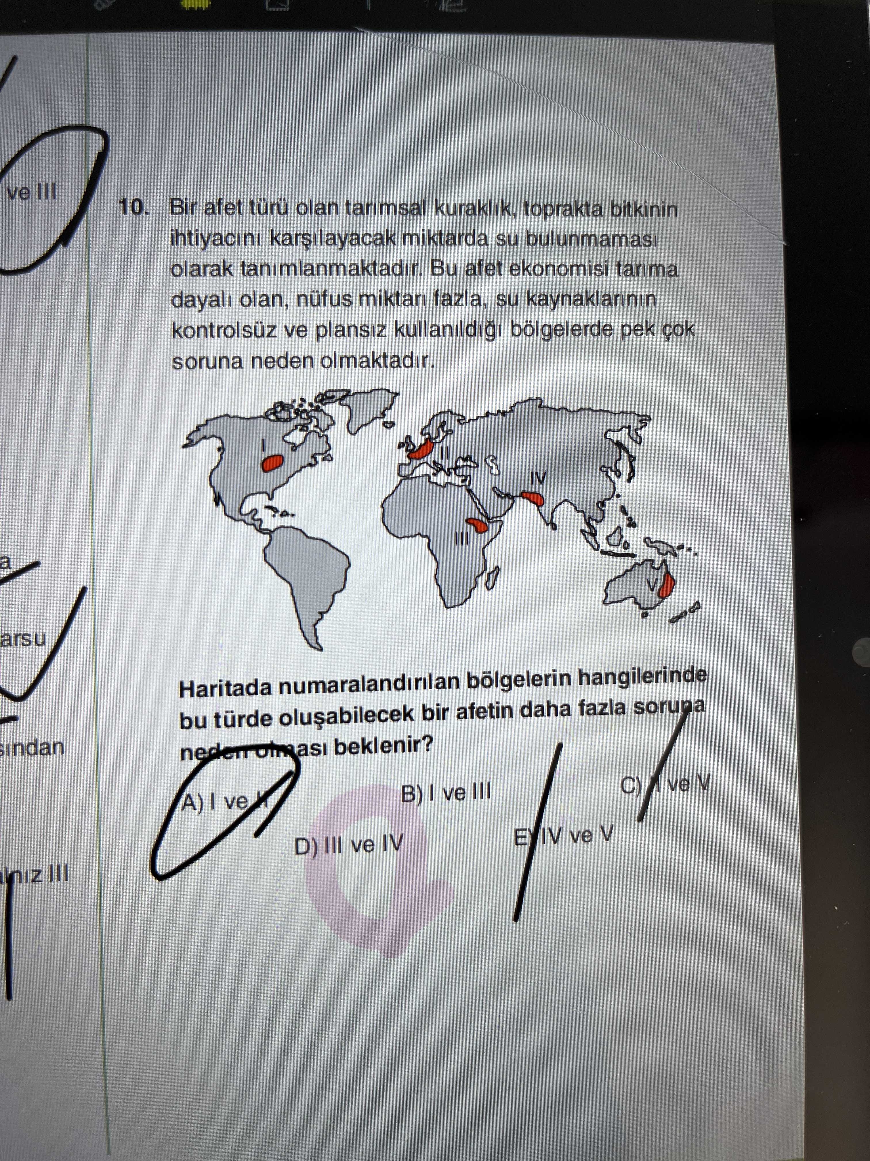 Bir afet türü olan tarımsal kuraklık, toprakta bitkinin ihtiyacını karşılayacak miktarda su