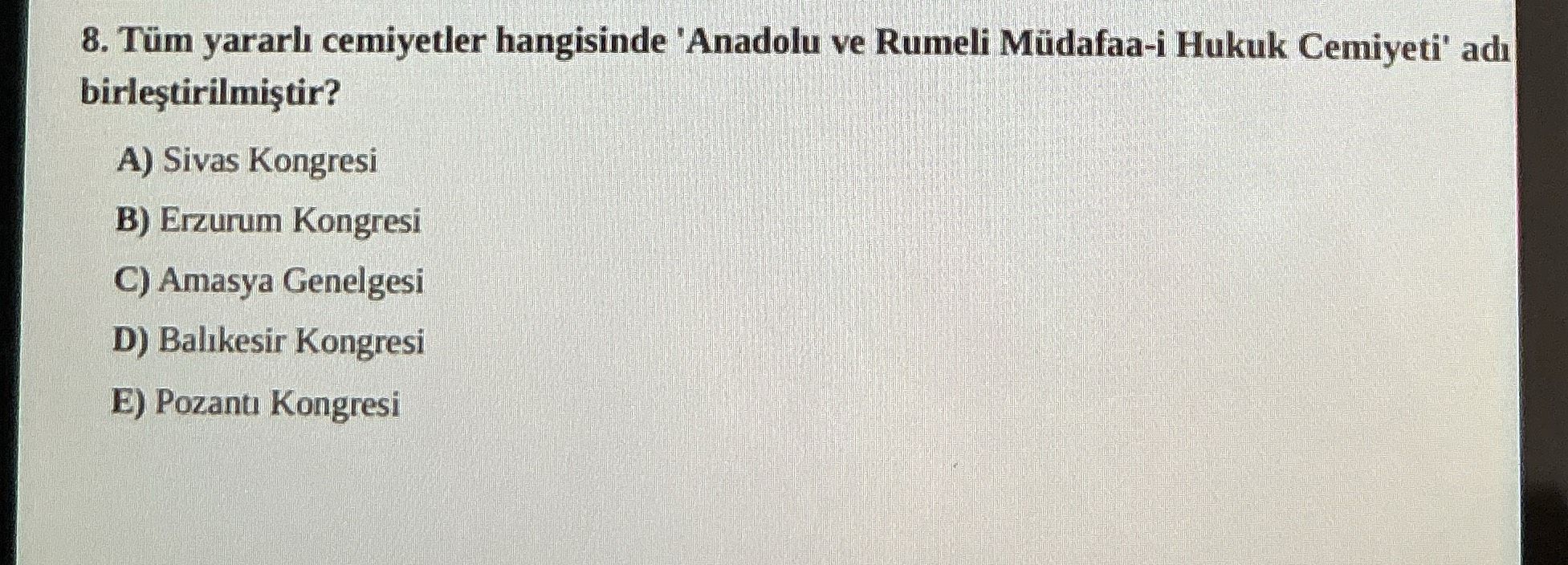 Tüm yararlı cemiyetler hangisinde 'Anadolu ve Rumeli Müdafaa-i Hukuk Cemiyeti' adı