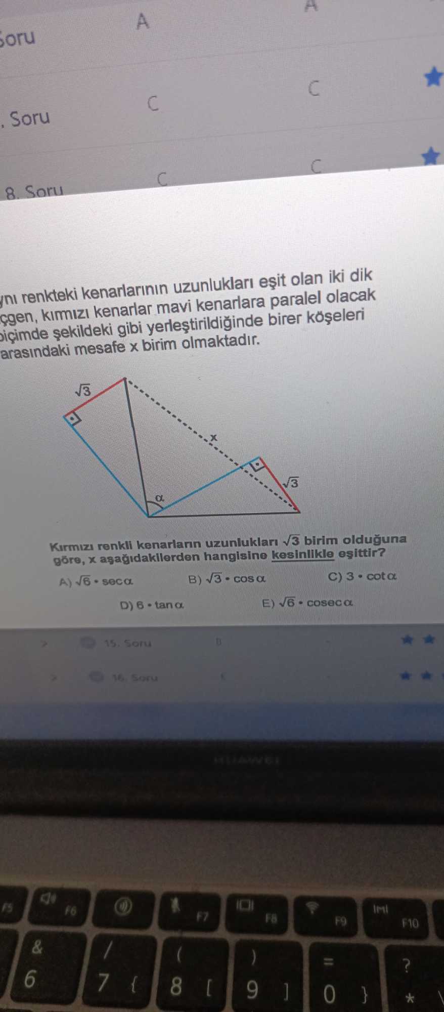 ...yni renkteki kenarlarının uzunlukları eşit olan iki dik ...çgen, kırmızı kenarlar mavi kenarlara