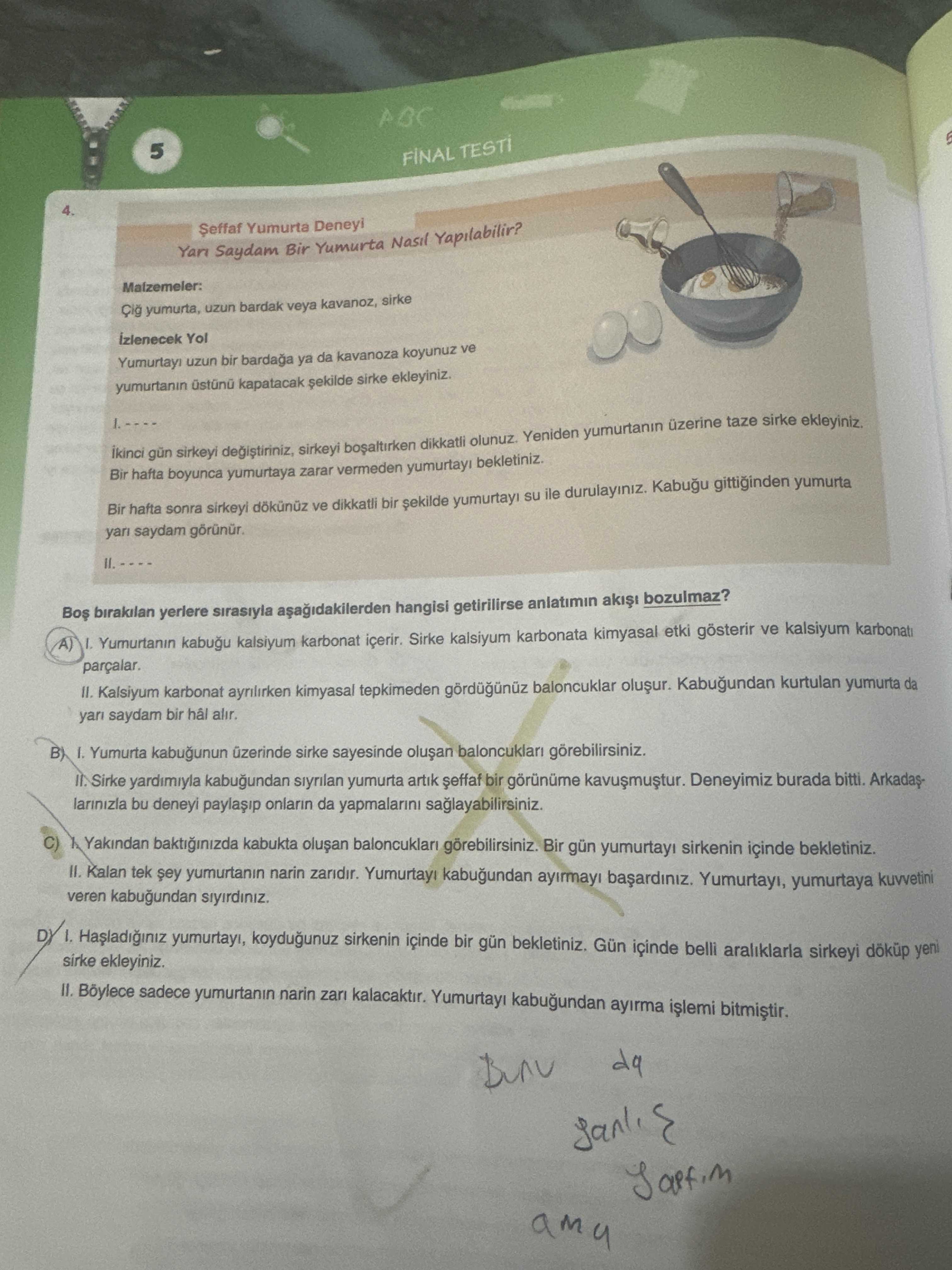 Şeffaf Yumurta Deneyi Yarı Saydam Bir Yumurta Nasıl Yapılabilir? Malzemeler: Çiğ yumurta, uzun