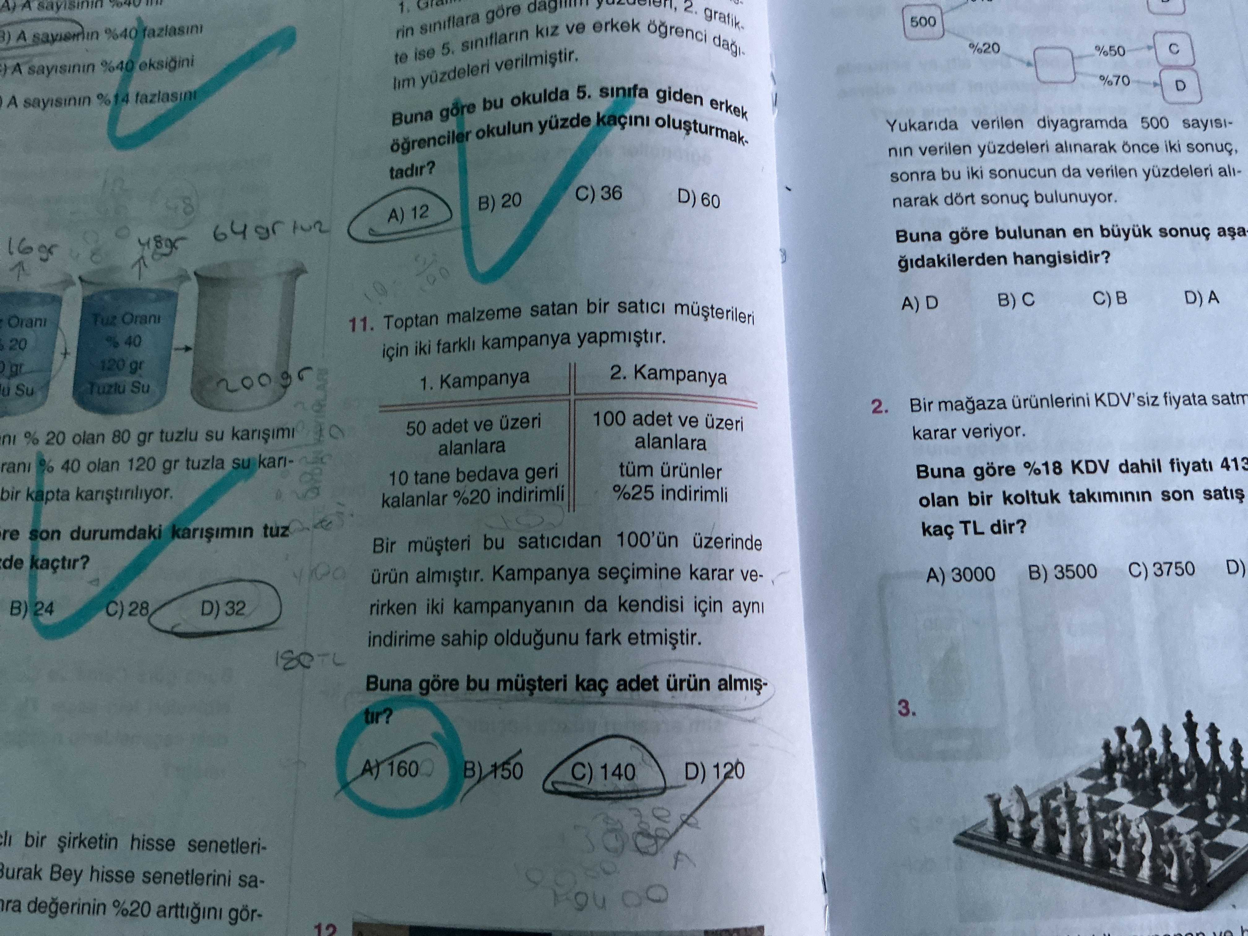 Toptan malzeme satan bir satıcı müşterileri için iki farklı kampanya yapmıştır. 1. Kampanya | 2