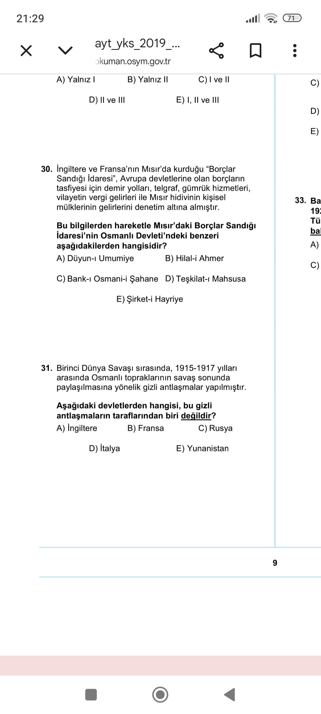 İngiltere ve Fransa'nın Mısır'da kurduğu "Borçlar Sandığı İdaresi", Avrupa devletlerine olan