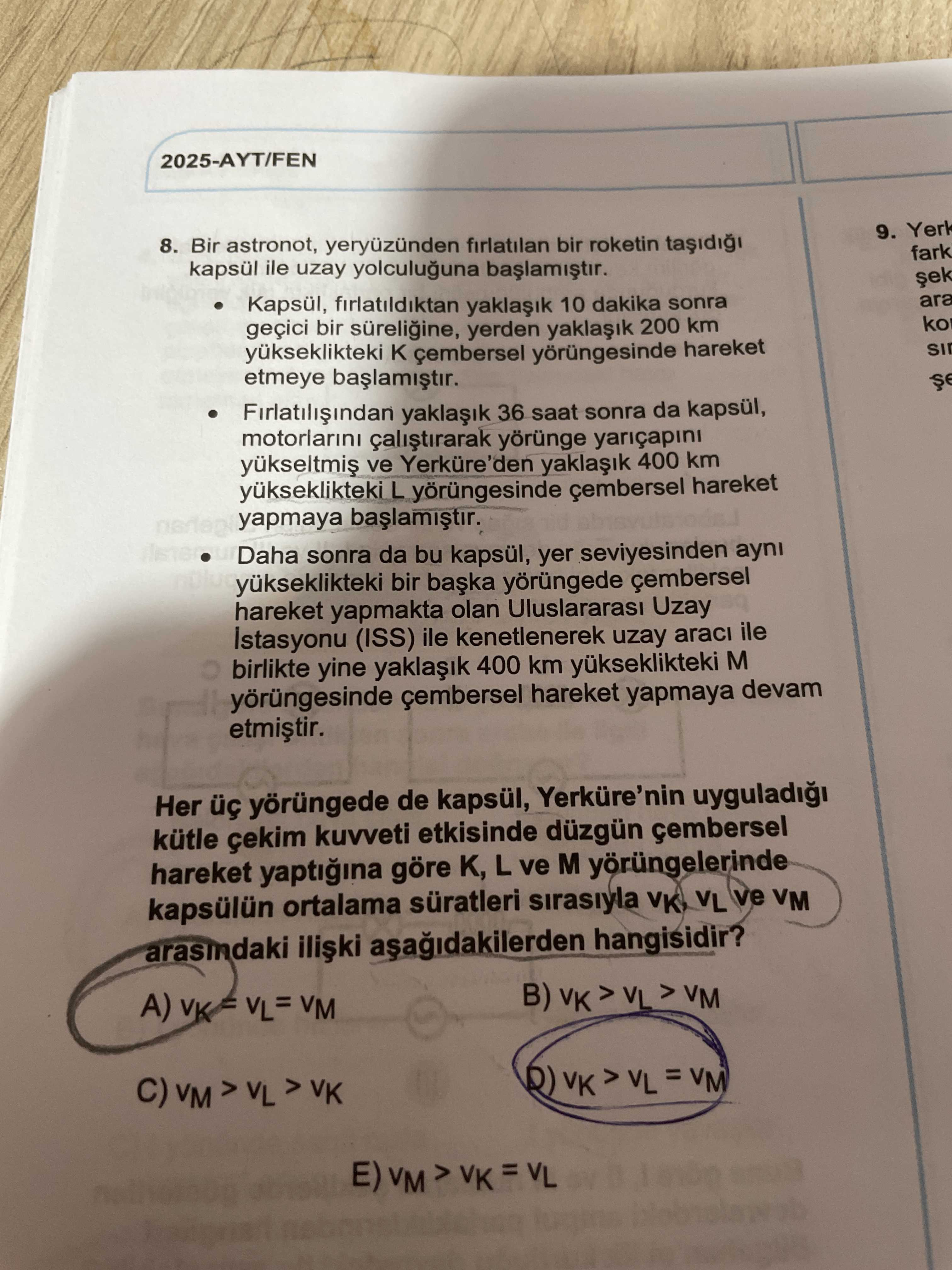 Bir astronot, yeryüzünden fırlatılan bir roketin taşıdığı kapsül ile uzay yolculuğuna başlamıştır. •