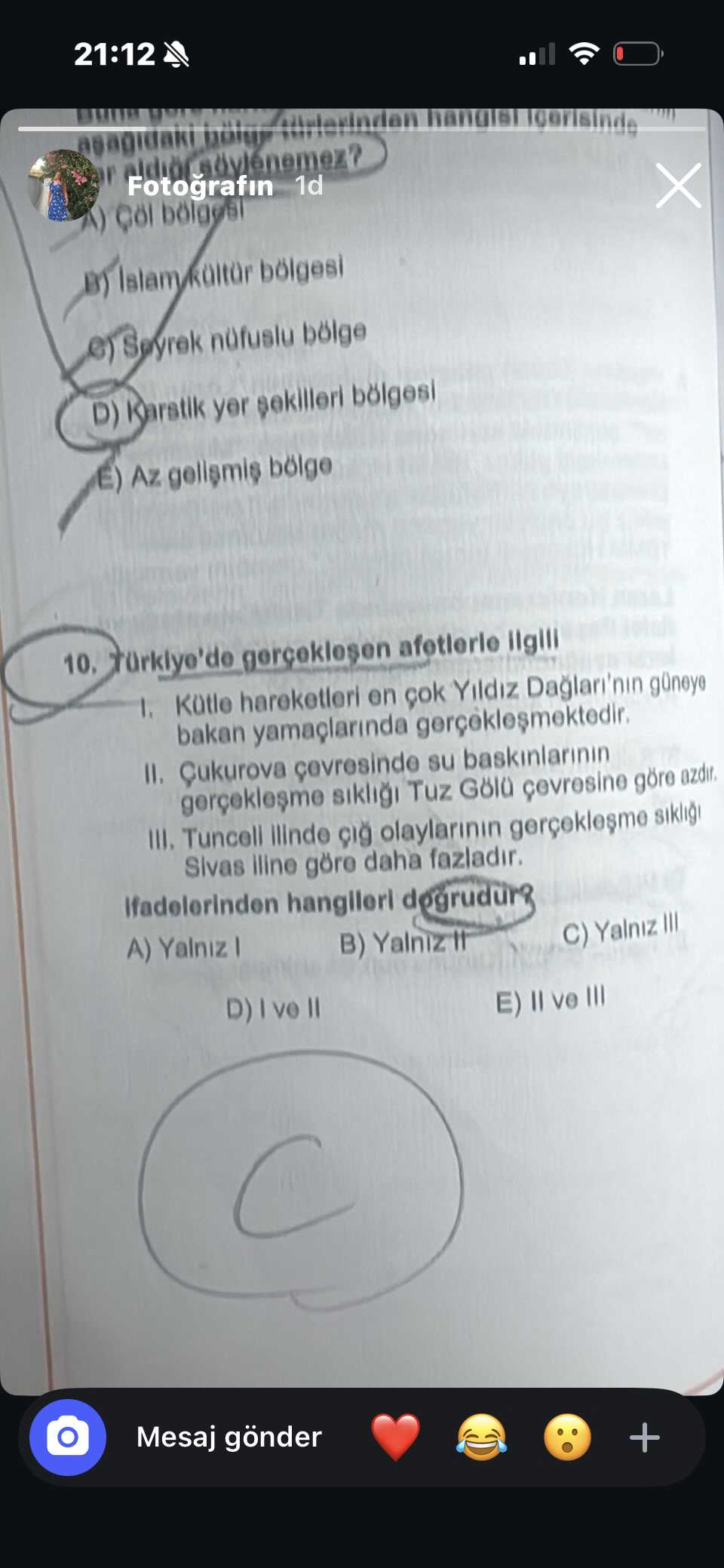 Türkiye'de gerçekleşen afetlerle ilgili I. Kütle hareketleri en çok Yıldız Dağları'nın güneye bakan