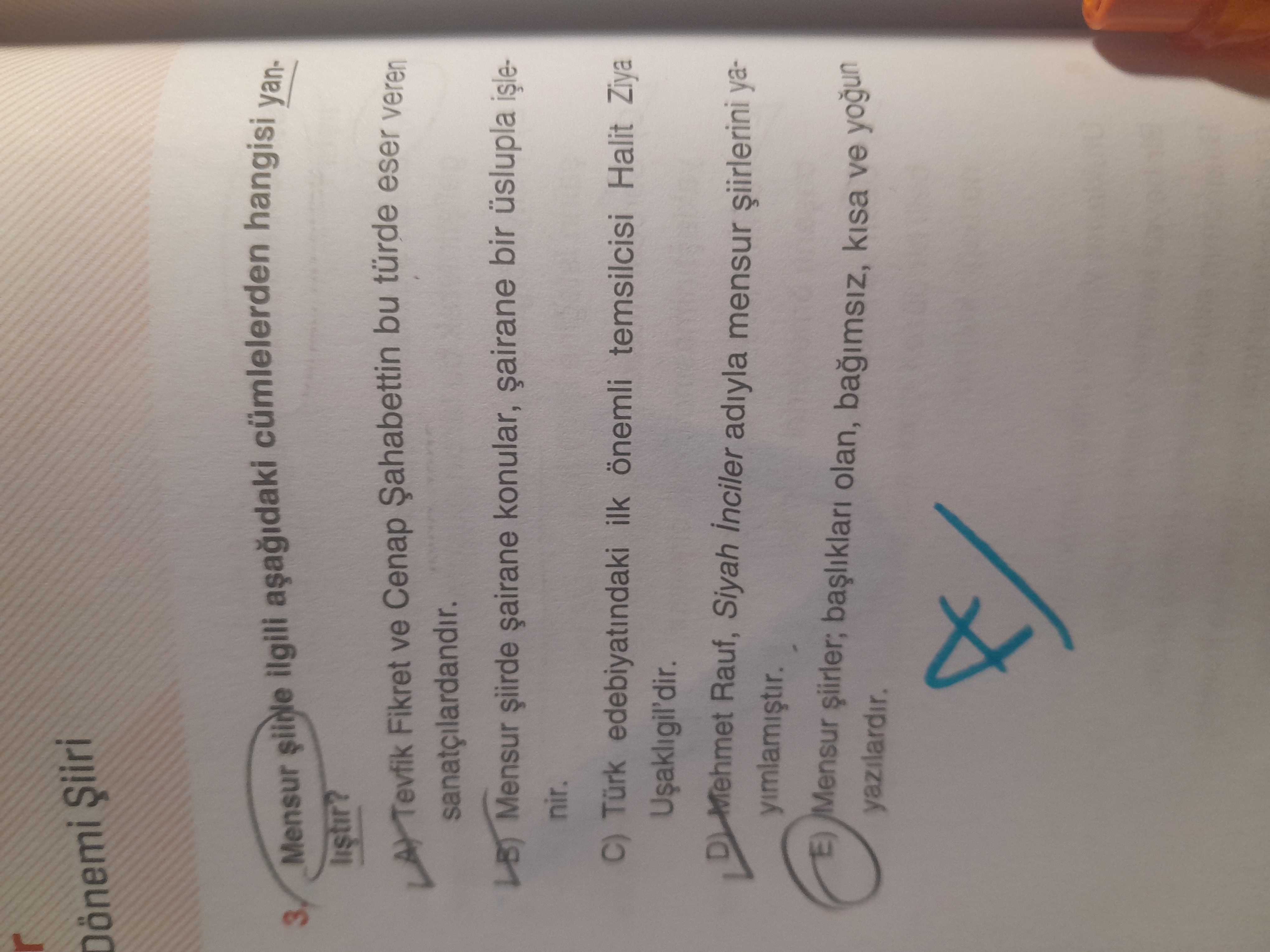 Mensur şiirle ilgili aşağıdaki cümlelerden hangisi yanlıştır?