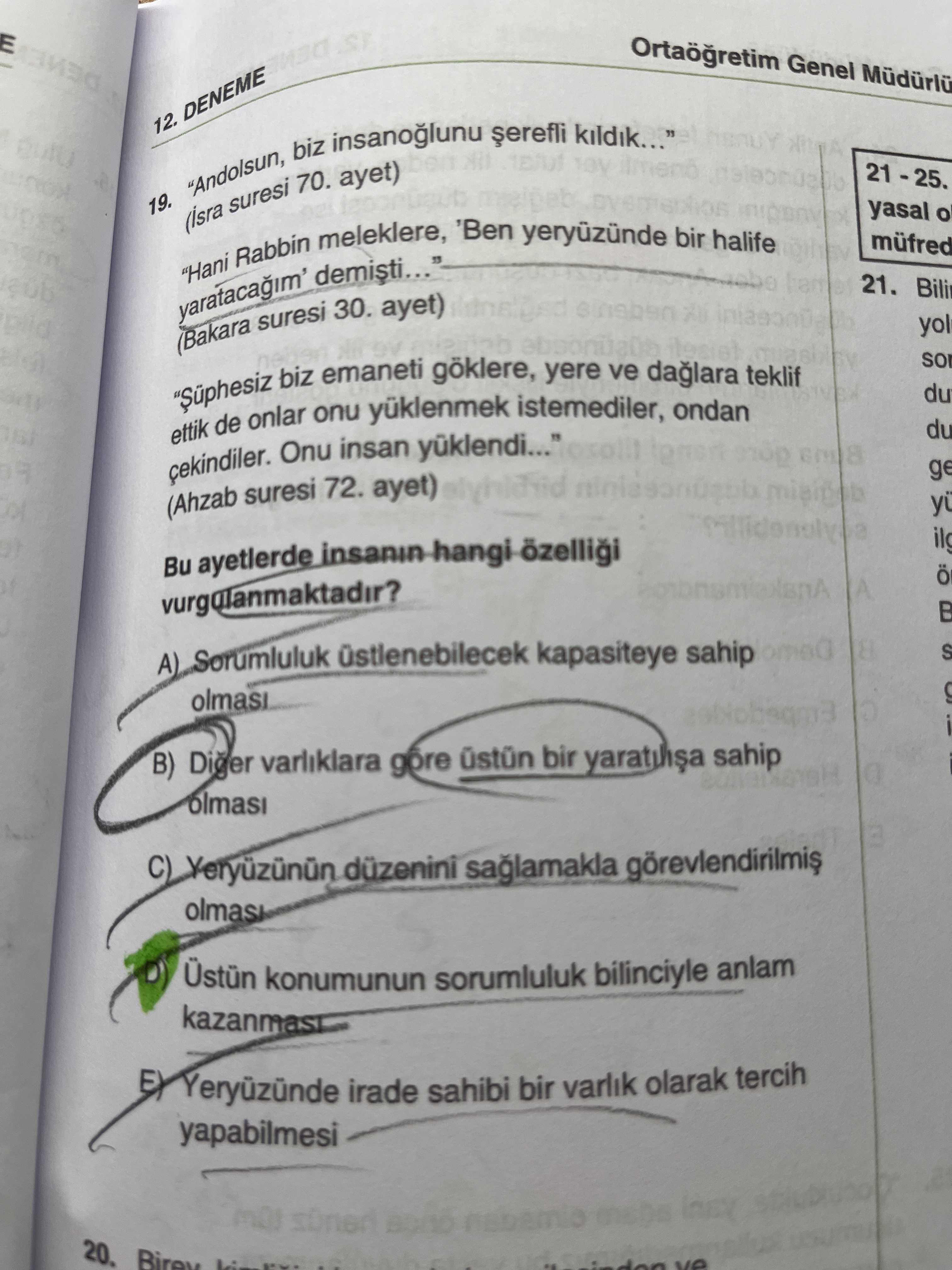 "Andolsun, biz insanoğlunu şerefli kıldık..." (İsra suresi 70. ayet) "Hani Rabbin meleklere, 'Ben