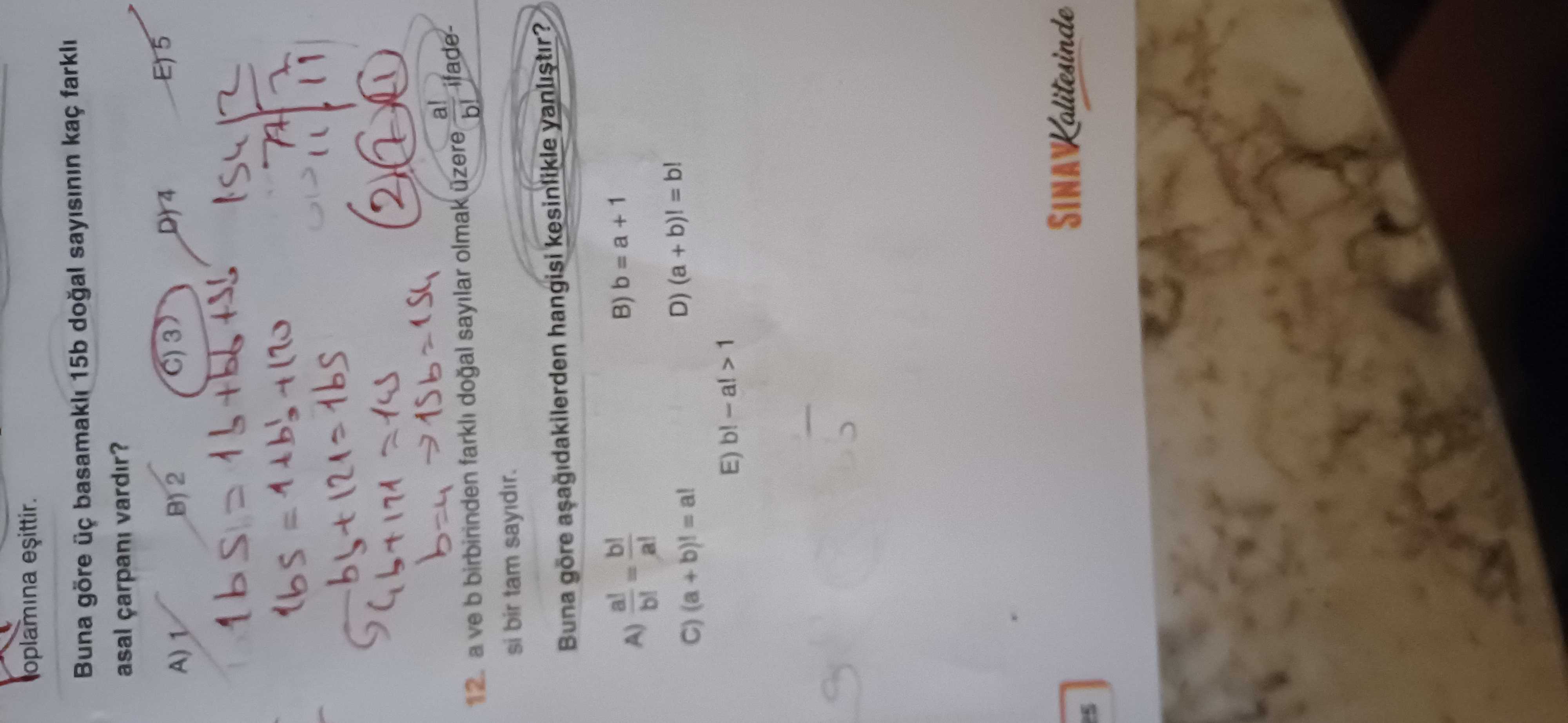 Oplamina Buna göre basamakli 15b kaç asal vardir. B) 2 lbs b=4 12. a ve b birbirinden sayilar olmak b. si bir tam sayidir. Buna hangisi kesinlikle yanlistir. 1 bl al C) (a D) (a SINAVKalitesinde oplamina Buna göre basamakli 15b kaç asal vardir. 1 bl al C) (a D) (a SINAVKalitesinde. ?? Model.Question.title