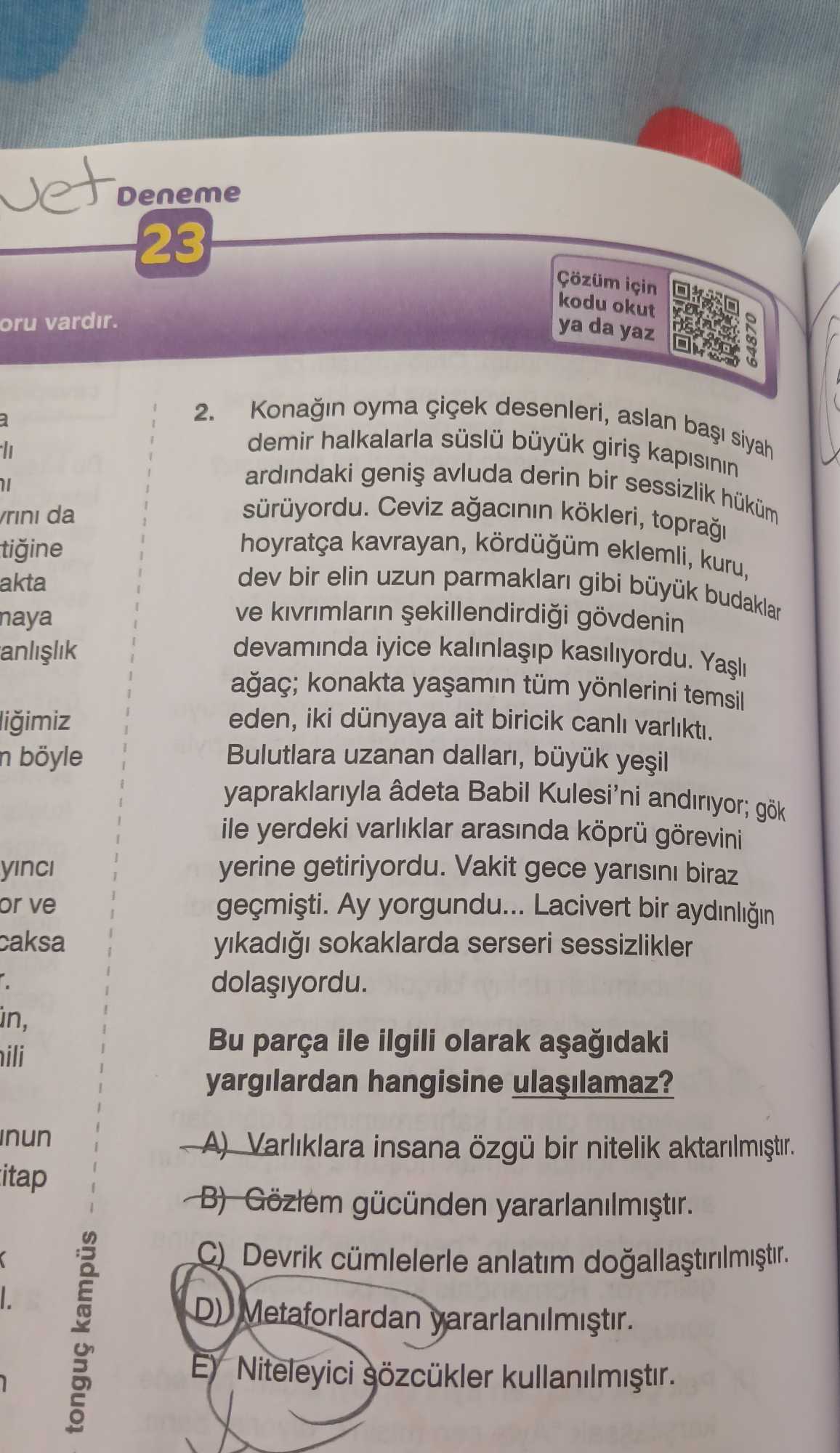Konağın oyma çiçek desenleri, aslan başı siyah demir halkalarla süslü büyük giriş kapısının