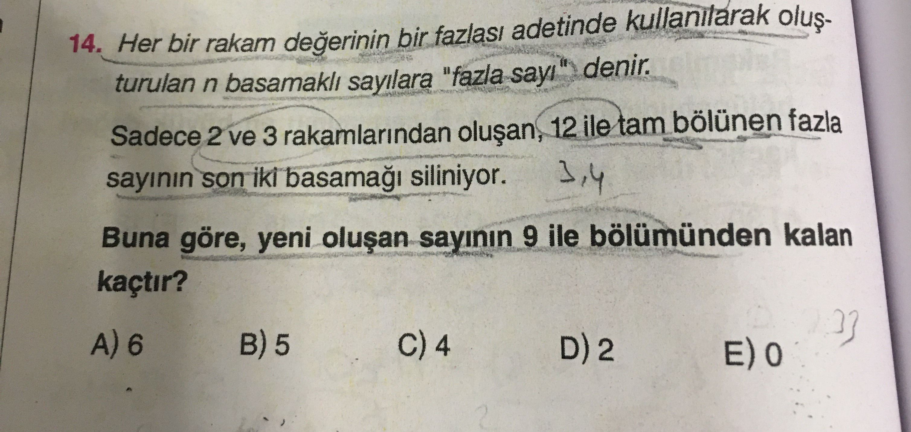 Her bir rakam değerinin bir fazlası adetinde kullanılarak oluşturulan n basamaklı sayılara "fazla