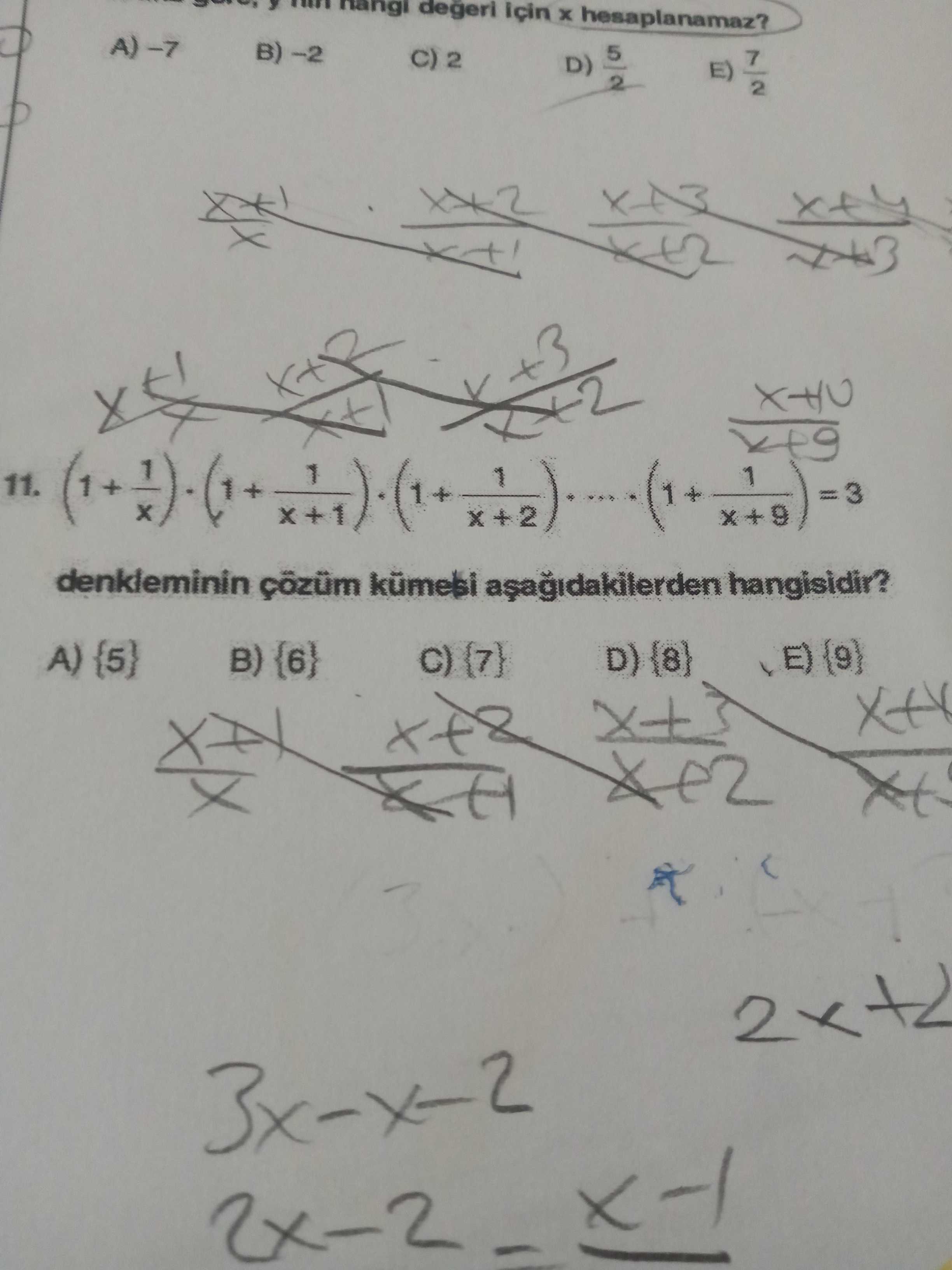 Y degeri hesaplanamaz. B) )-2 C) 2 D) 5 E) 2 11. denkleminin kümesi hangisidir. A) B) {6} 3x-x-2 y degeri hesaplanamaz. A) B) {6} 3x-x-2. ?? Model.Question.title