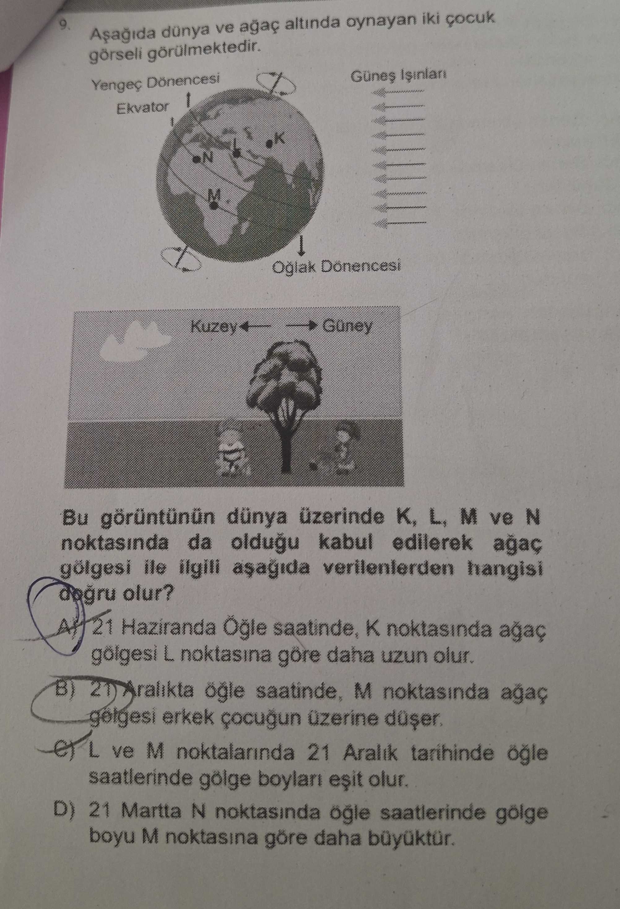 Aşağıda dünya ve ağaç altında oynayan iki çocuk görseli görülmektedir. Bu görüntünün dünya üzerinde
