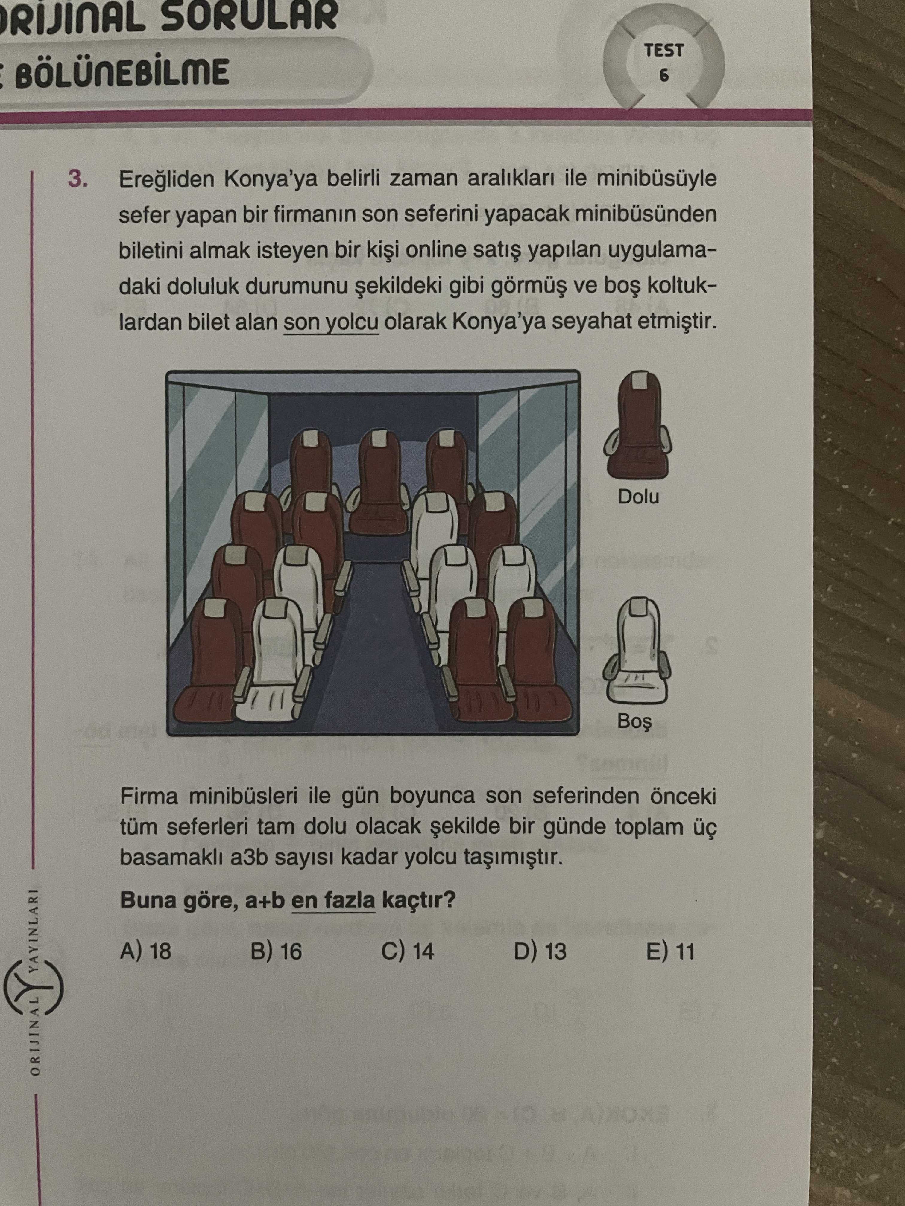 Ereğliden Konya'ya belirli zaman aralıkları ile minibüsüyle sefer yapan bir firmanın son seferini