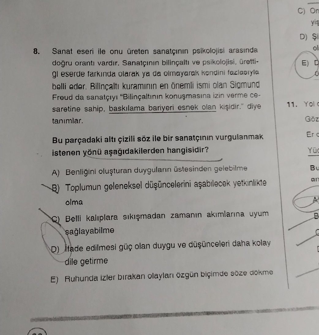 Sanat eseri ile onu üreten sanatçının psikolojisi arasında doğru orantı vardır. Sanatçının