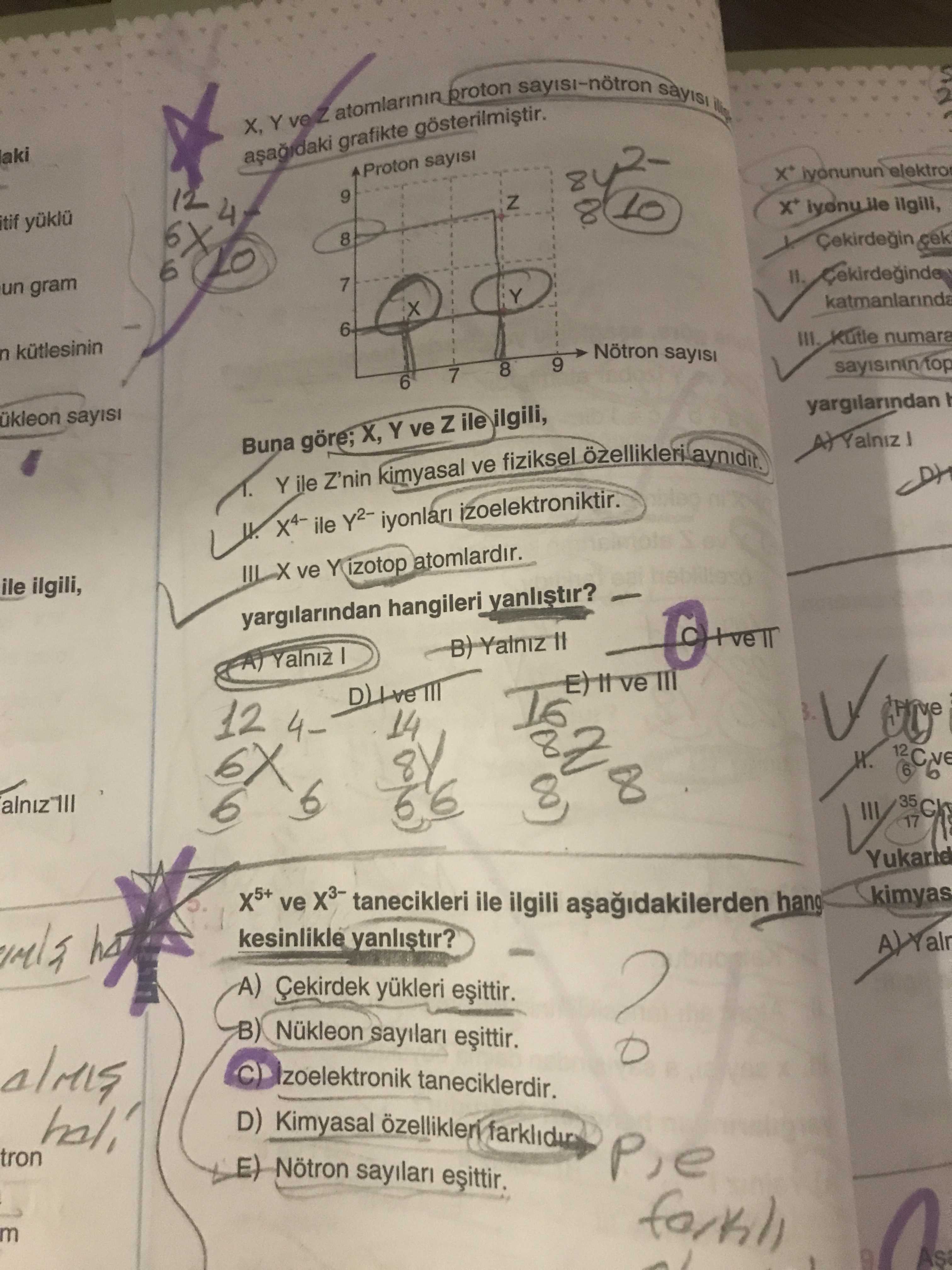 Sayisi proton Y grafikte aki Proton sayisi elektro 12 9 Z 4 ilgili, itif 8 6 7 un gram Y katmanlarinda 6 III Kutle numara Nötron kütlesinin 9 8 7 6 yargilarindan ükleon sayisi Buna göre; X, Y ve ile ilgili, Y ile Z'nin kimyasal ve fiziksel X4ile iyonlari izoelektroniktir. III ve Y izotop atomlardir. ile ilgili, yargilarindan hangileri B) Yalniz 12 414 12 8 6 8 6 35 17 Yukarid kimyas X5+ ve tanecikleri ile ilgili hang kesinlikle yanlistir. A) yükleri Nükleon sayilari. zoelektronik taneciklerdir. D) Kimyasal tron E) Nötron sayilari As sayisi proton Y grafikte aki Proton sayisi elektro 12 9 Z 4 ilgili, itif 8 6 7 un gram Y katmanlarinda 6 III Kutle numara Nötron kütlesinin 9 8 7 6 yargilarindan ükleon sayisi Buna göre; X, Y ve ile ilgili, Y ile Z'nin kimyasal ve fiziksel X4ile iyonlari izoelektroniktir. D) Kimyasal tron E) Nötron sayilari As. ?? Model.Question.title