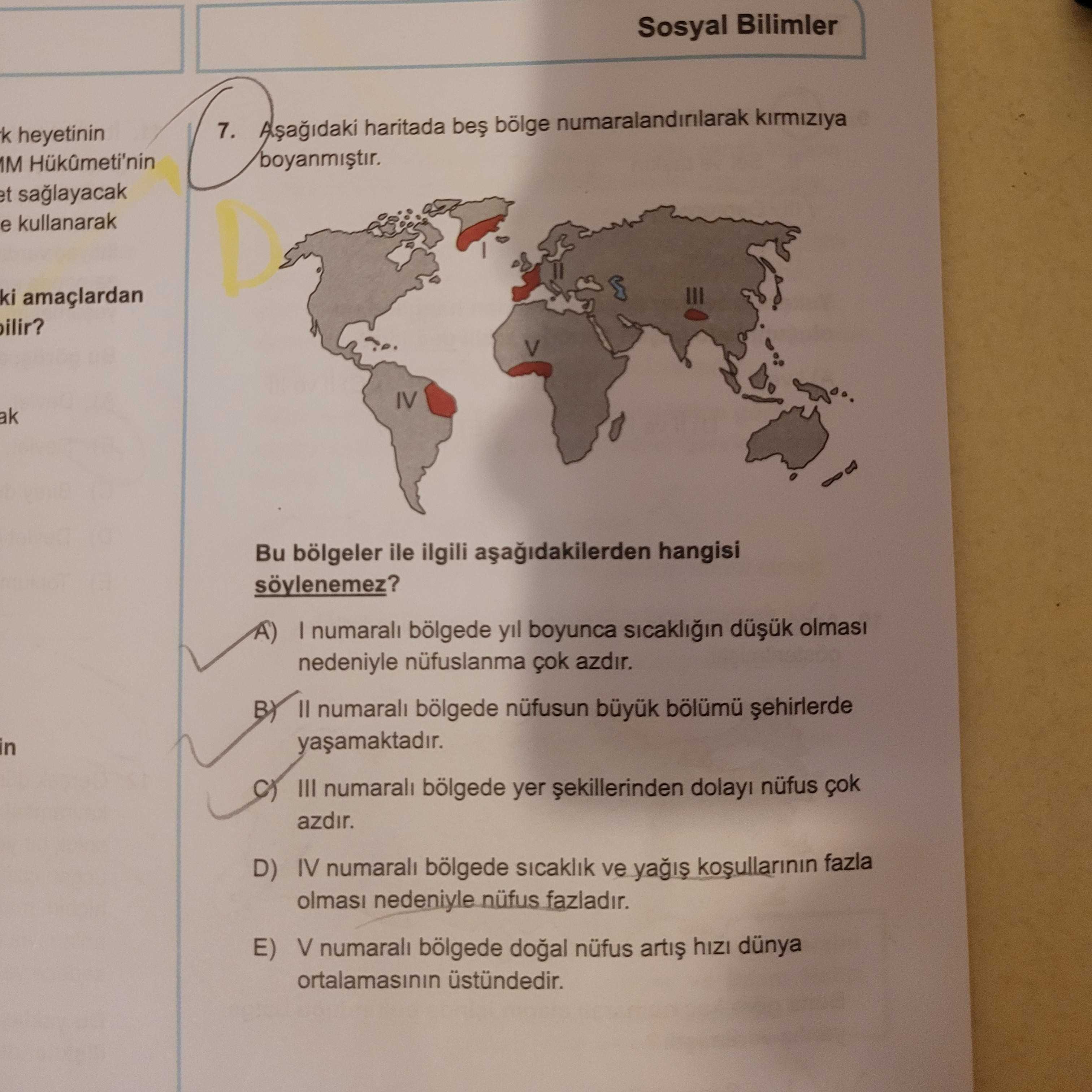 Aşağıdaki haritada beş bölge numaralandırılarak kırmızıya boyanmıştır. Bu bölgeler ile ilgili