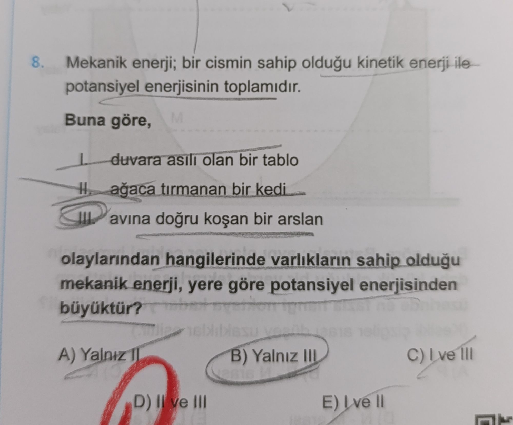 Mekanik enerji; bir cismin sahip olduğu kinetik enerji ile potansiyel enerjisinin toplamıdır. Buna