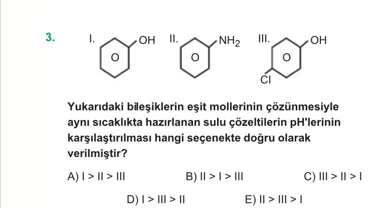 Yukarıdaki bileşiklerin eşit mollerinin çözünmesiyle aynı sıcaklıkta hazırlanan sulu çözeltilerin