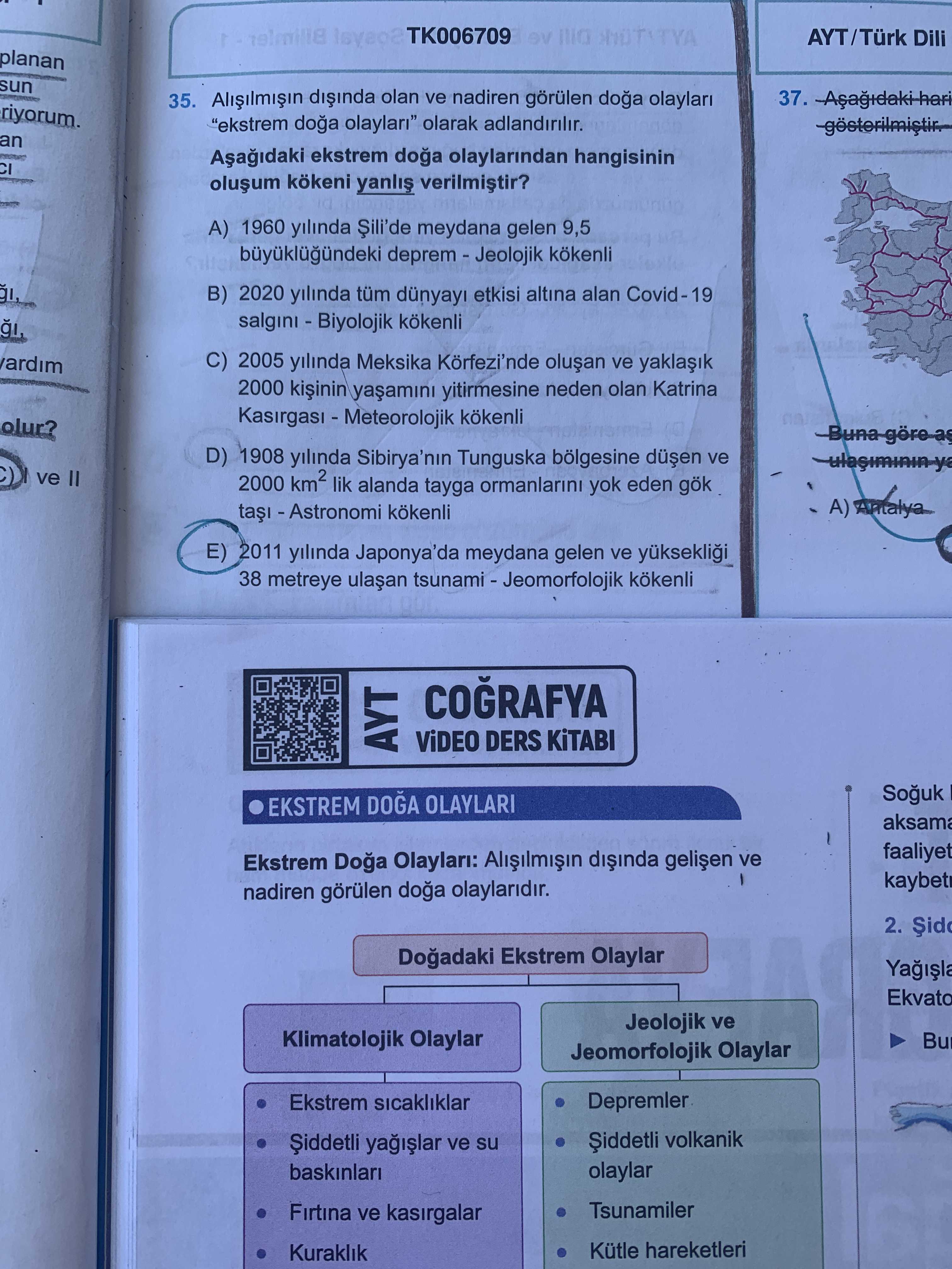 Alışılmışın dışında olan ve nadiren görülen doğa olayları "ekstrem doğa olayları" olarak