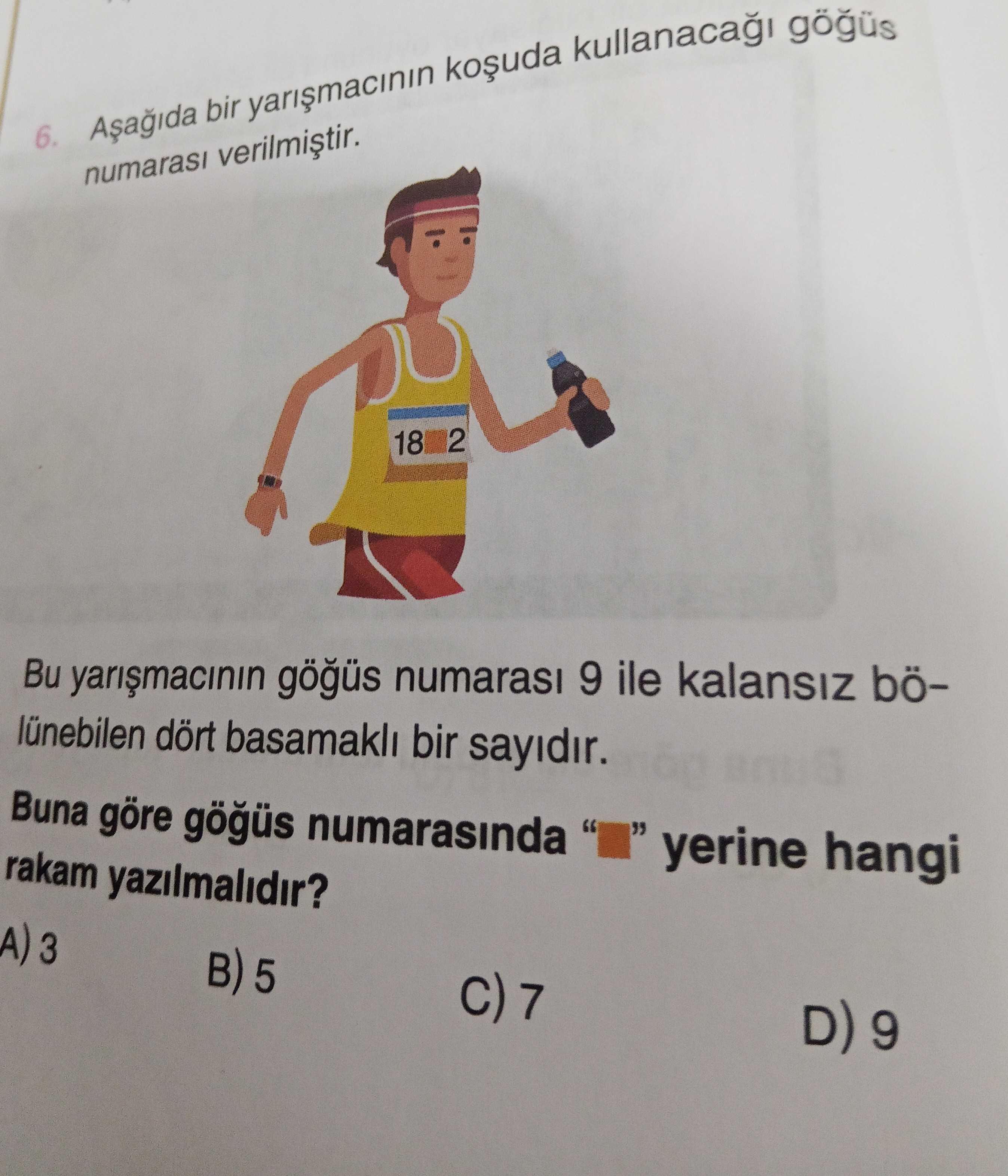 Aşağıda bir yarışmacının koşuda kullanacağı göğüs numarası verilmiştir. Bu yarışmacının göğüs
