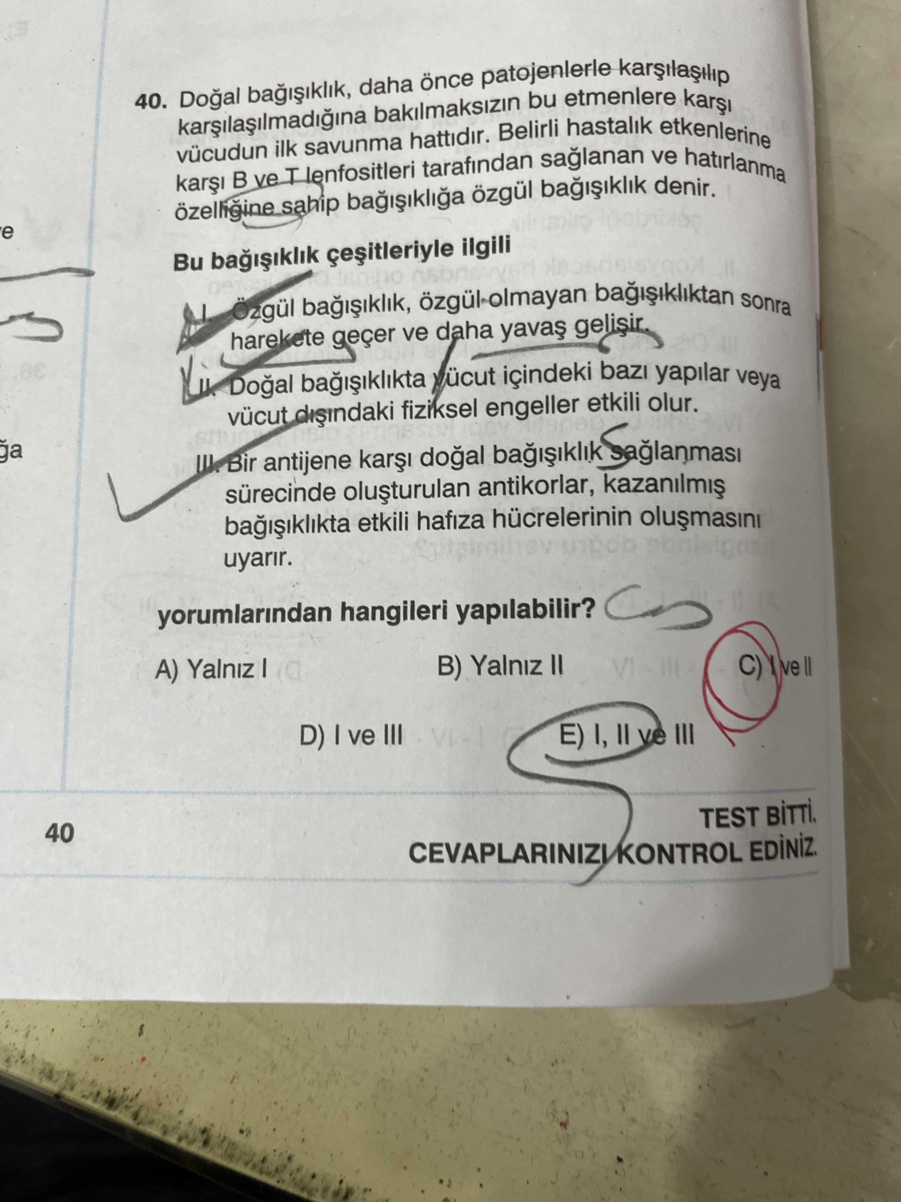 Doğal bağışıklık, daha önce patojenlerle karşılaşılıp karşılaşılmadığına bakılmaksızın bu etmenlere