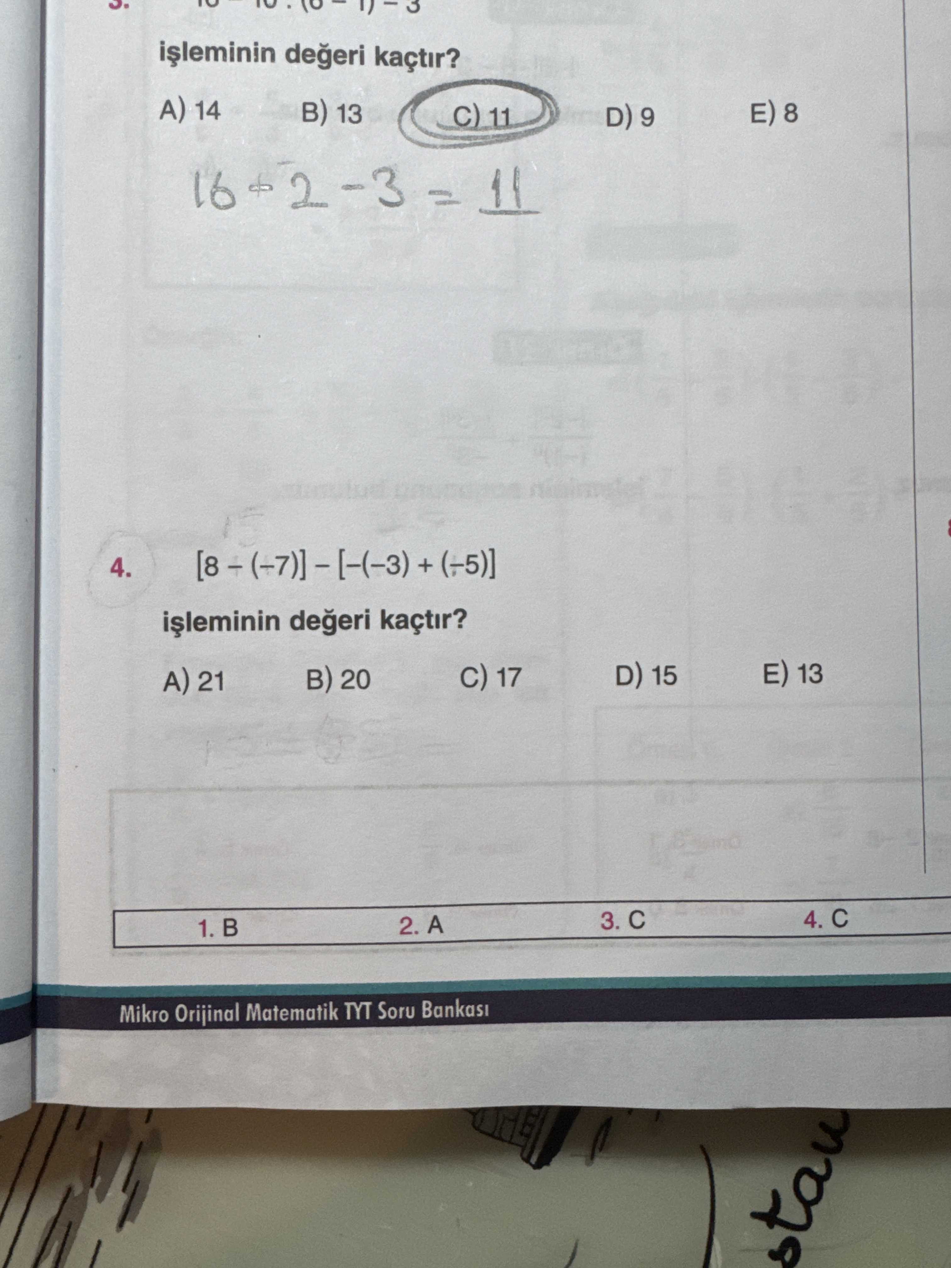 Kaçtir. A) 14 B) 13 E) 8 4. E) 13 D) 15 17 20 A) 21 4. 3. 2. A Mikro Orijinal Matematik TYT Soru Bankasi stau kaçtir. A Mikro Orijinal Matematik TYT Soru Bankasi stau. ?? Model.Question.title