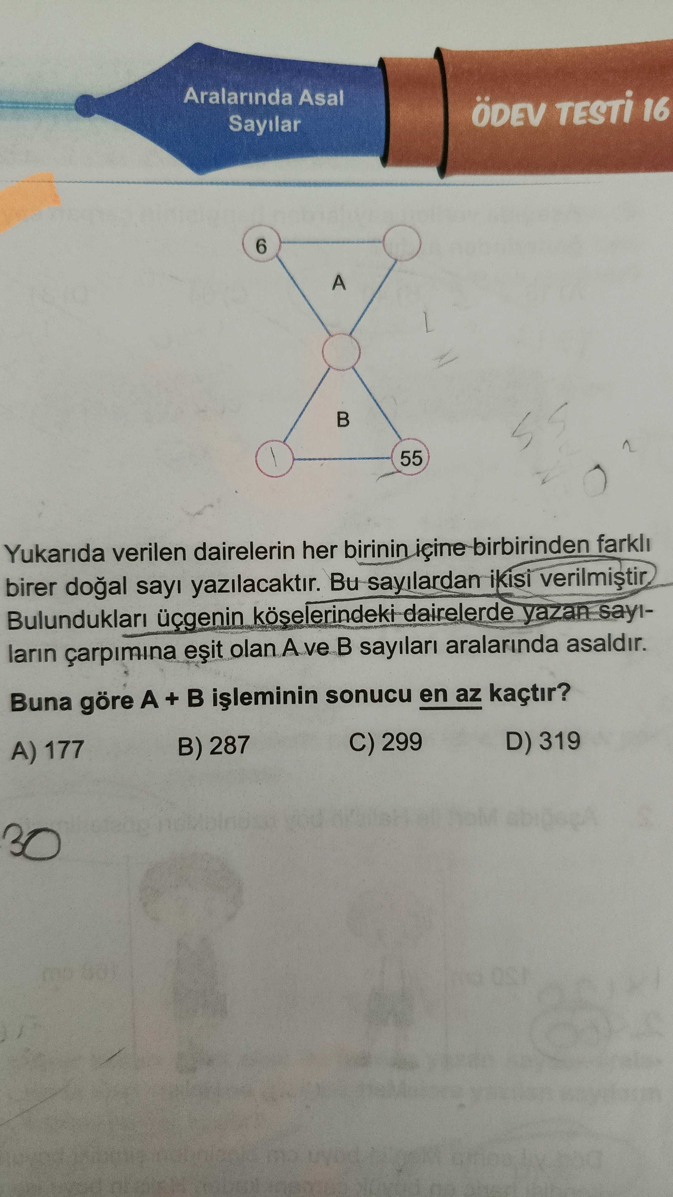 Yukarıda verilen dairelerin her birinin içine birbirinden farklı birer doğal sayı yazılacaktır. Bu