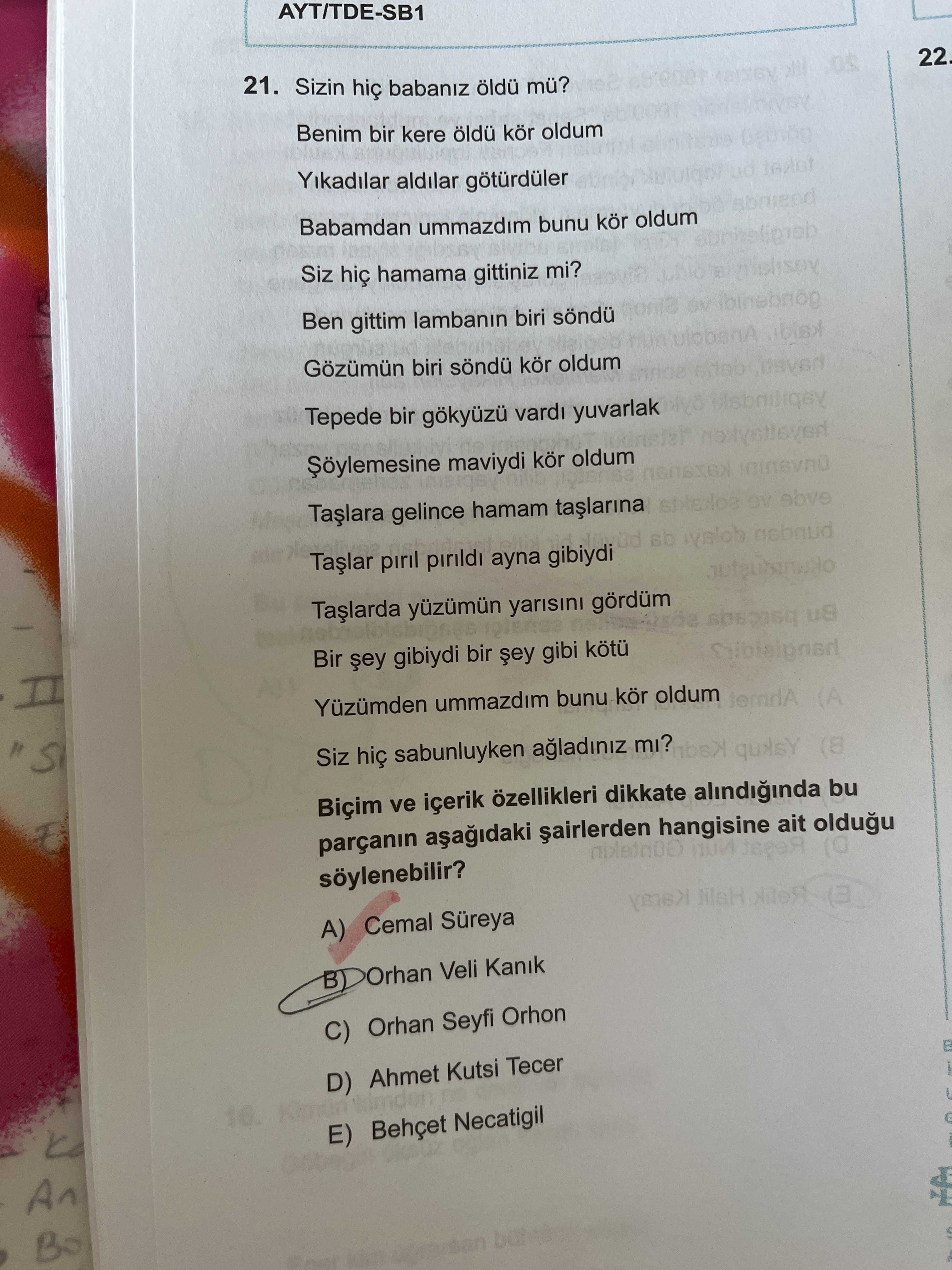 Sizin hiç babanız öldü mü? Benim bir kere öldü kör oldum Yıkadılar aldılar götürdüler Babamdan