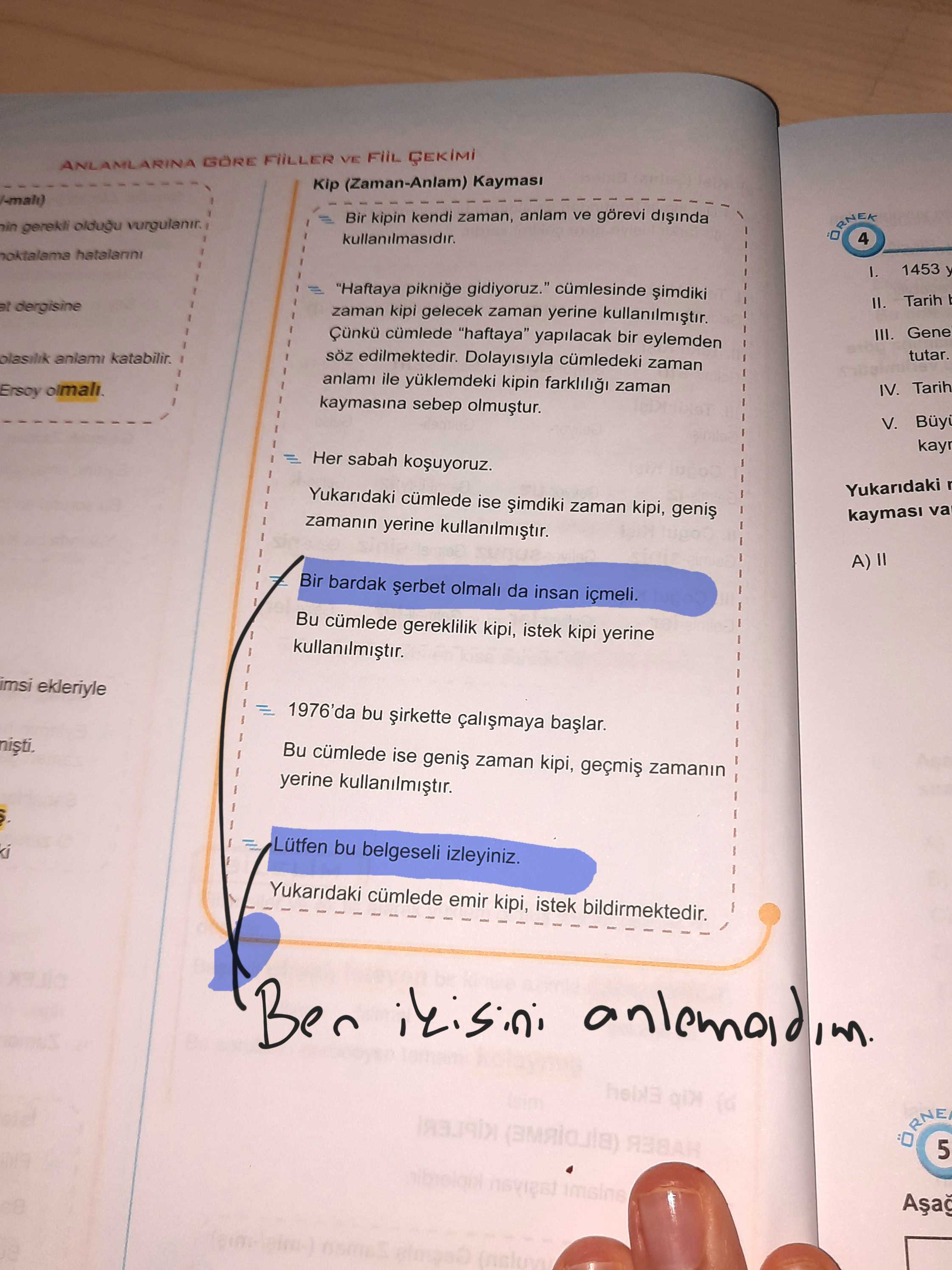 Kip (Zaman-Anlam) Kayması Bir kipin kendi zaman, anlam ve görevi dışında kullanılmasıdır. "Haftaya