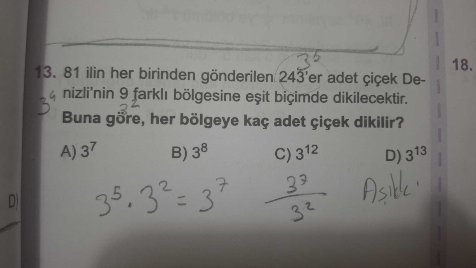 81 ilin her birinden gönderilen 243'er adet çiçek Denizli'nin 9 farklı bölgesine eşit biçimde