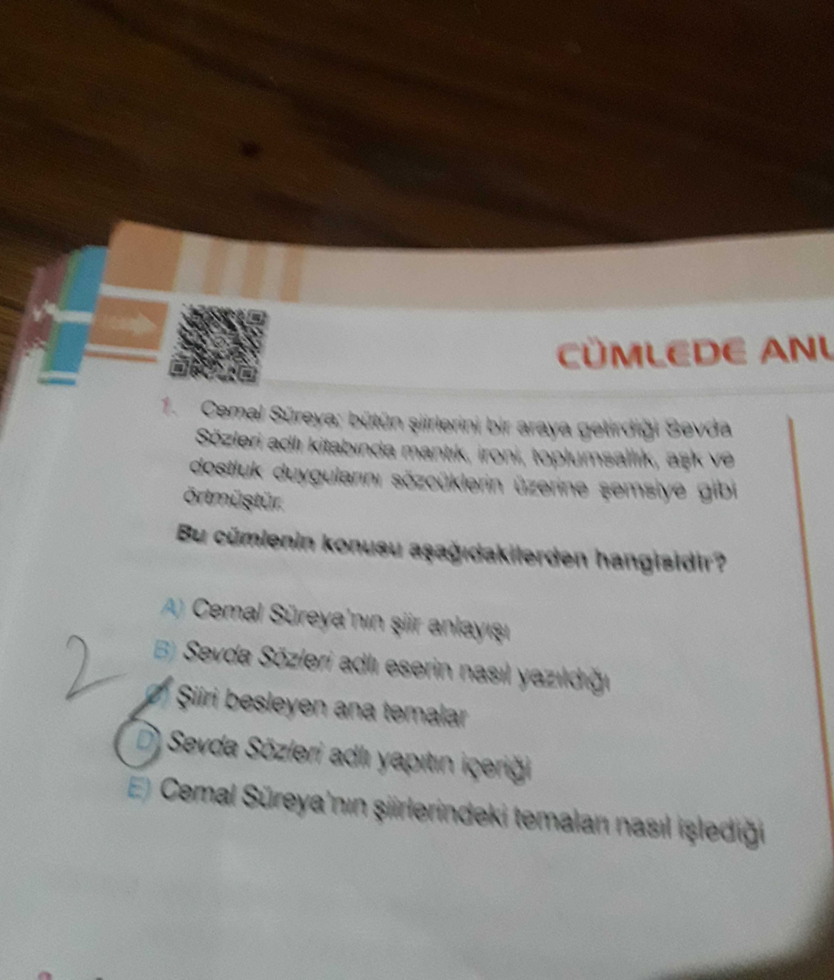 Cemal Süreya şiirinin şiirinin bir şiirde çekimini Sevda Sözleri adlı kitabında matrak, ironik