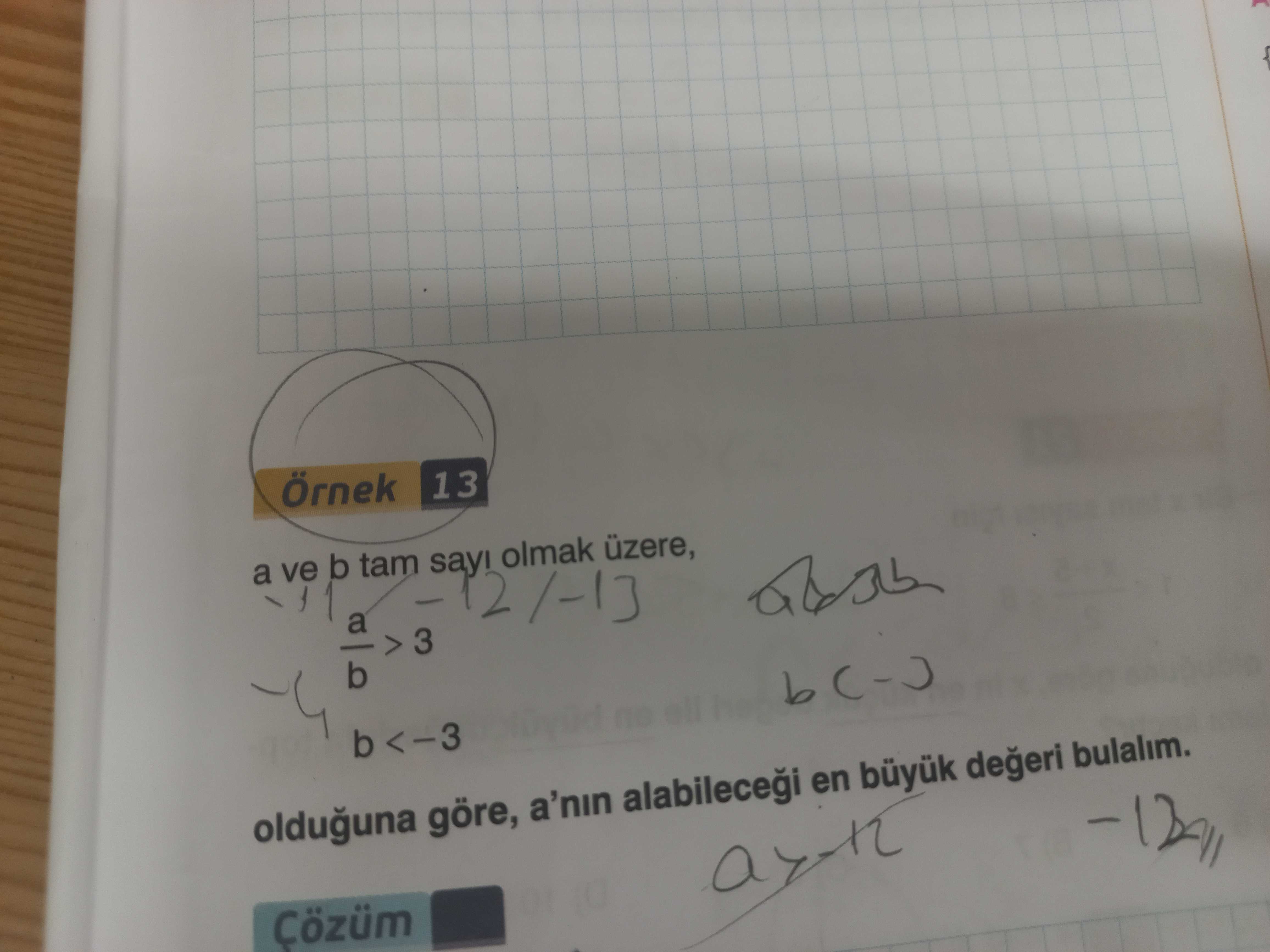 Örnek 13 a ve b tam say. olmak üzere, b<-3 olduguna göre, a'nin en bulalim. Çözüm Örnek 13 a ve b tam say. Çözüm. ?? Model.Question.title